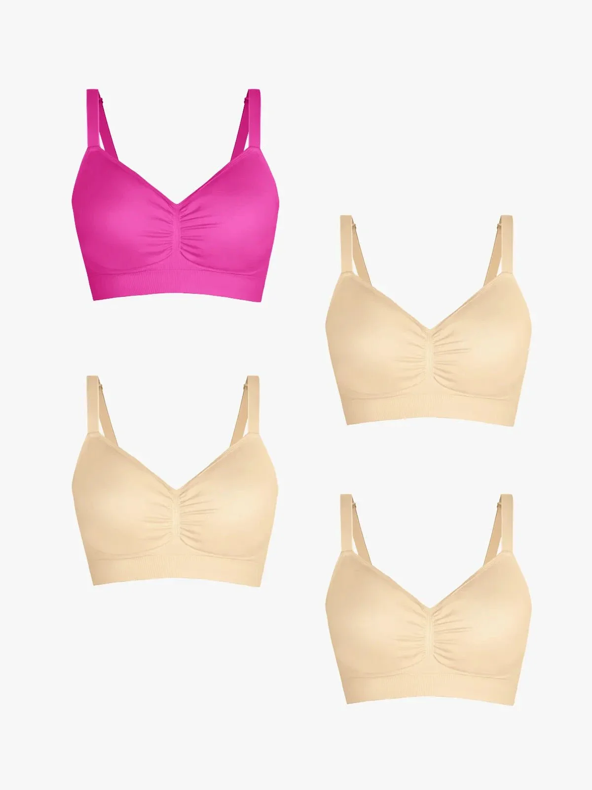 4-Pack Seamless Comfort Removable Pad Everyday Bra Bundle - Image 40