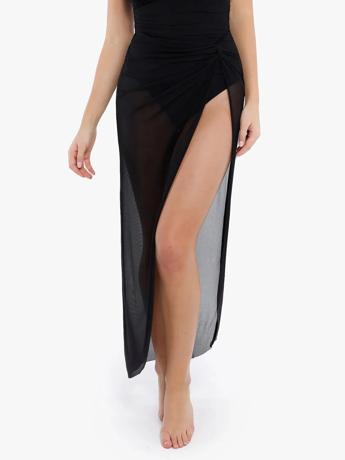 Bias Twist Mesh Sarong Coverup - Image 24