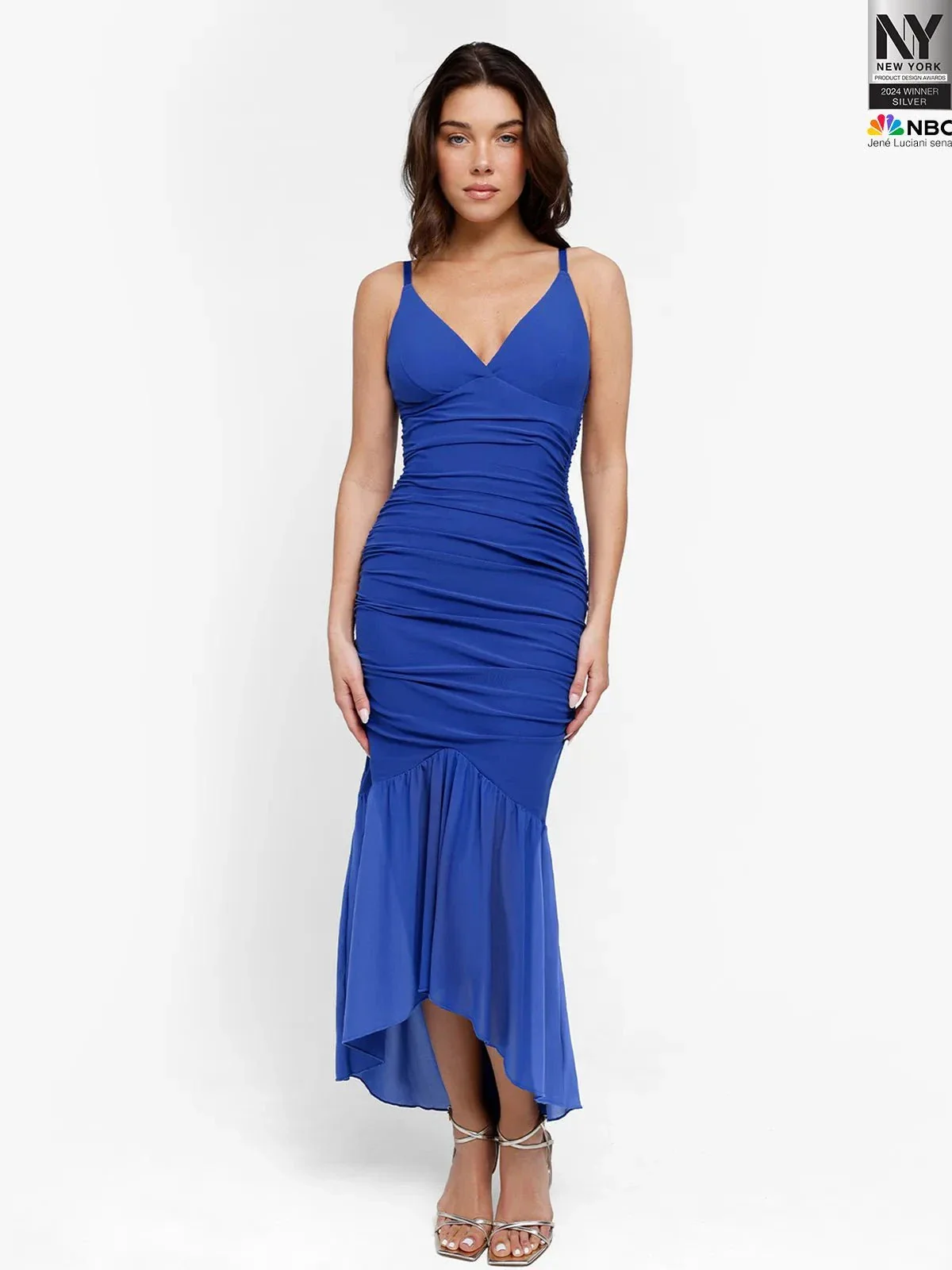 Shapewear Bluetag Cooling Ruched Mesh Bodycon Maxi Dress - Image 11