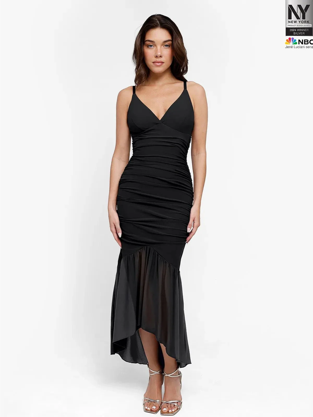 Shapewear Bluetag Cooling Ruched Mesh Bodycon Maxi Dress - Image 17