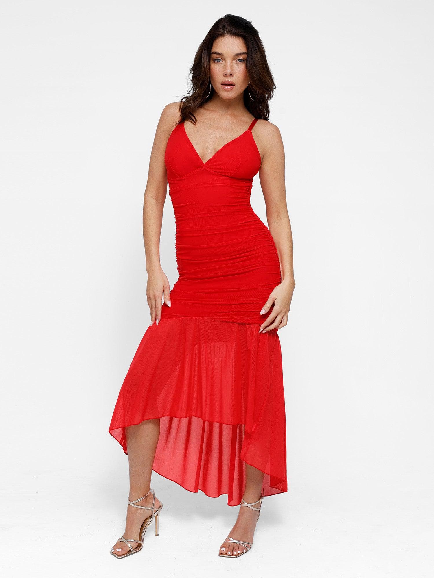 Shapewear Bluetag Cooling Ruched Mesh Bodycon Maxi Dress - Image 6