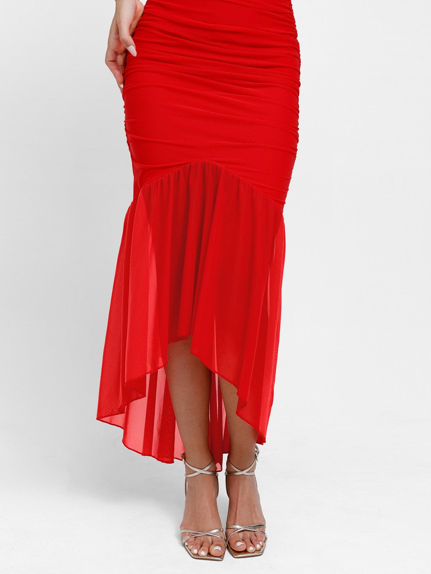 Shapewear Bluetag Cooling Ruched Mesh Bodycon Maxi Dress - Image 9