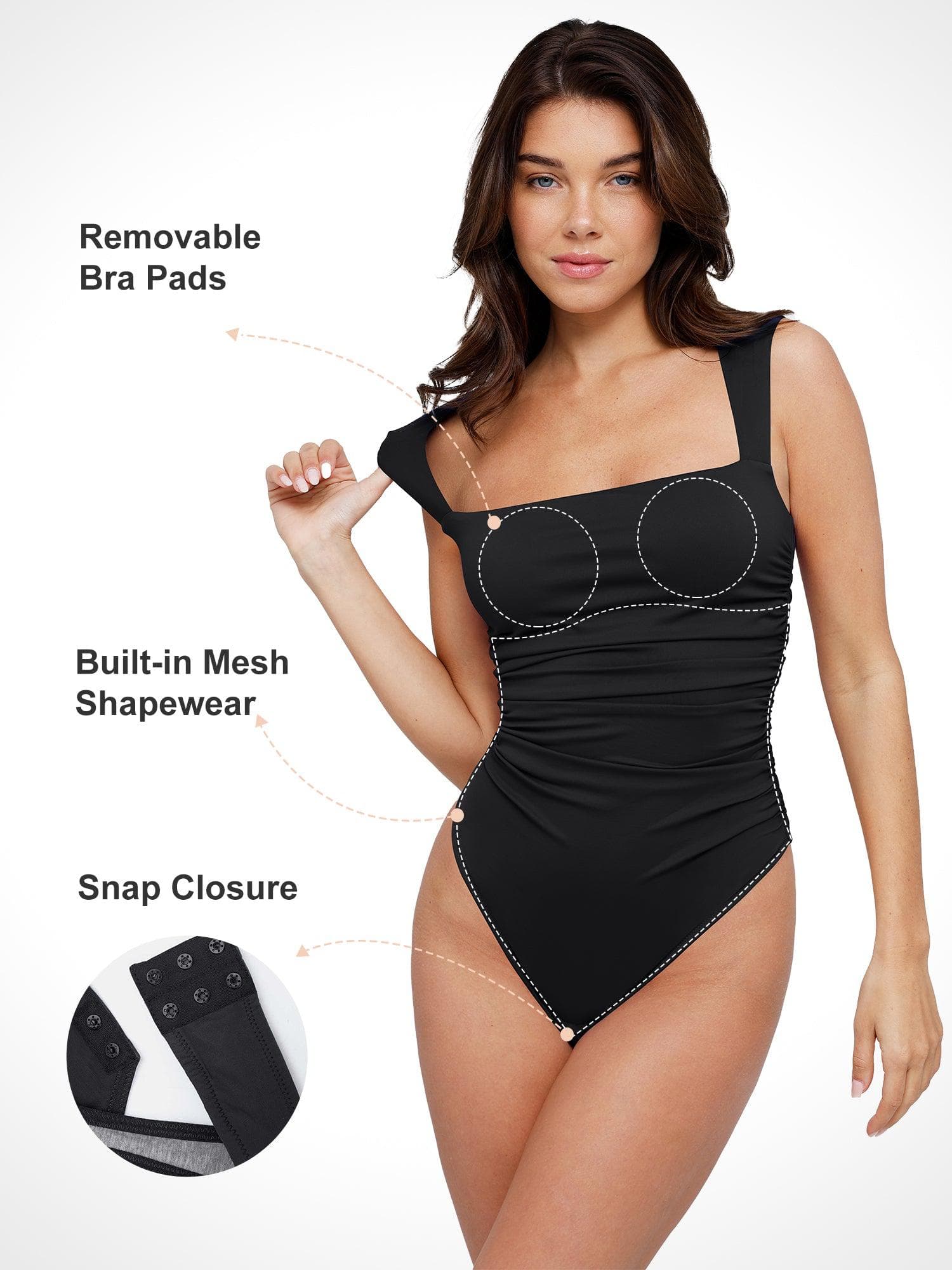 Shapewear Bluetag Ruched Square Neck Sculpting Bodysuit - Image 10