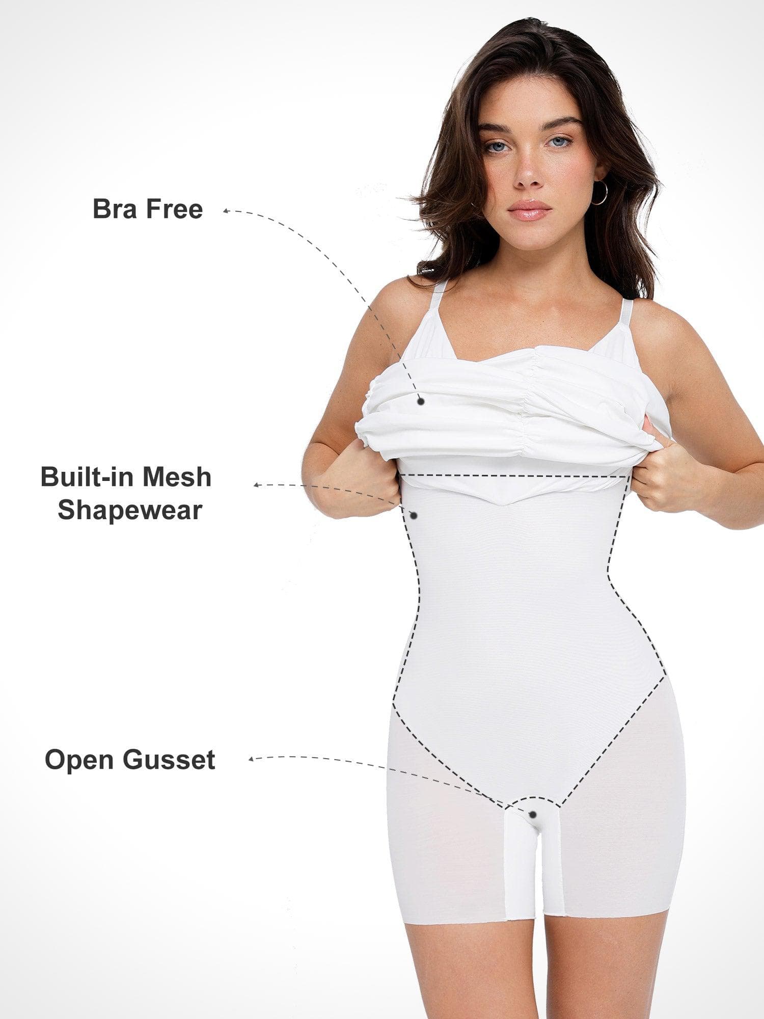 Bluetag Shapewear Plunging V Ruched Bodycon Mini Dress - Image 20