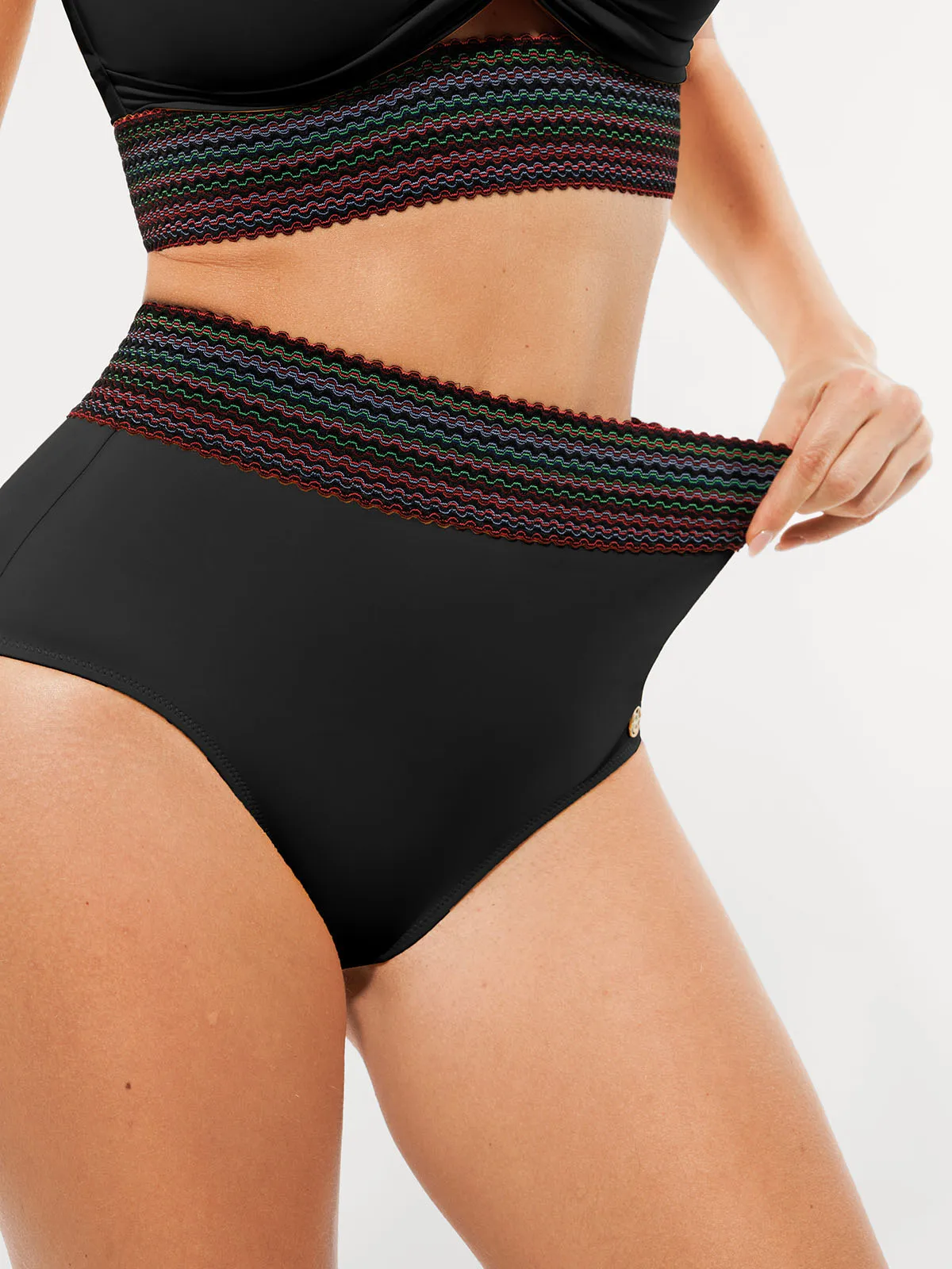 Boho Trim High Waist Tummy Control Bikini Set - Image 13