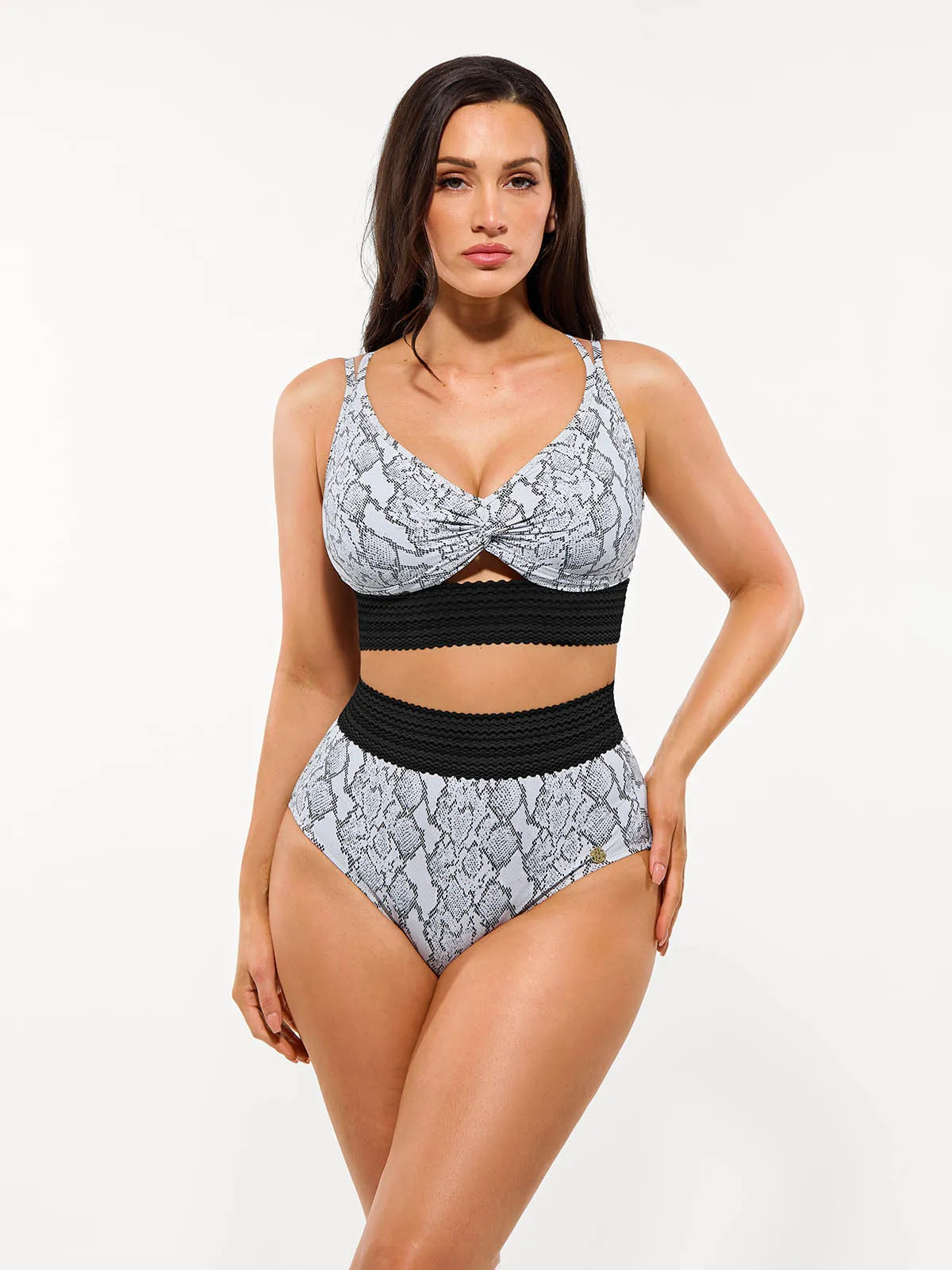 Boho Trim High Waist Tummy Control Bikini Set - Image 15