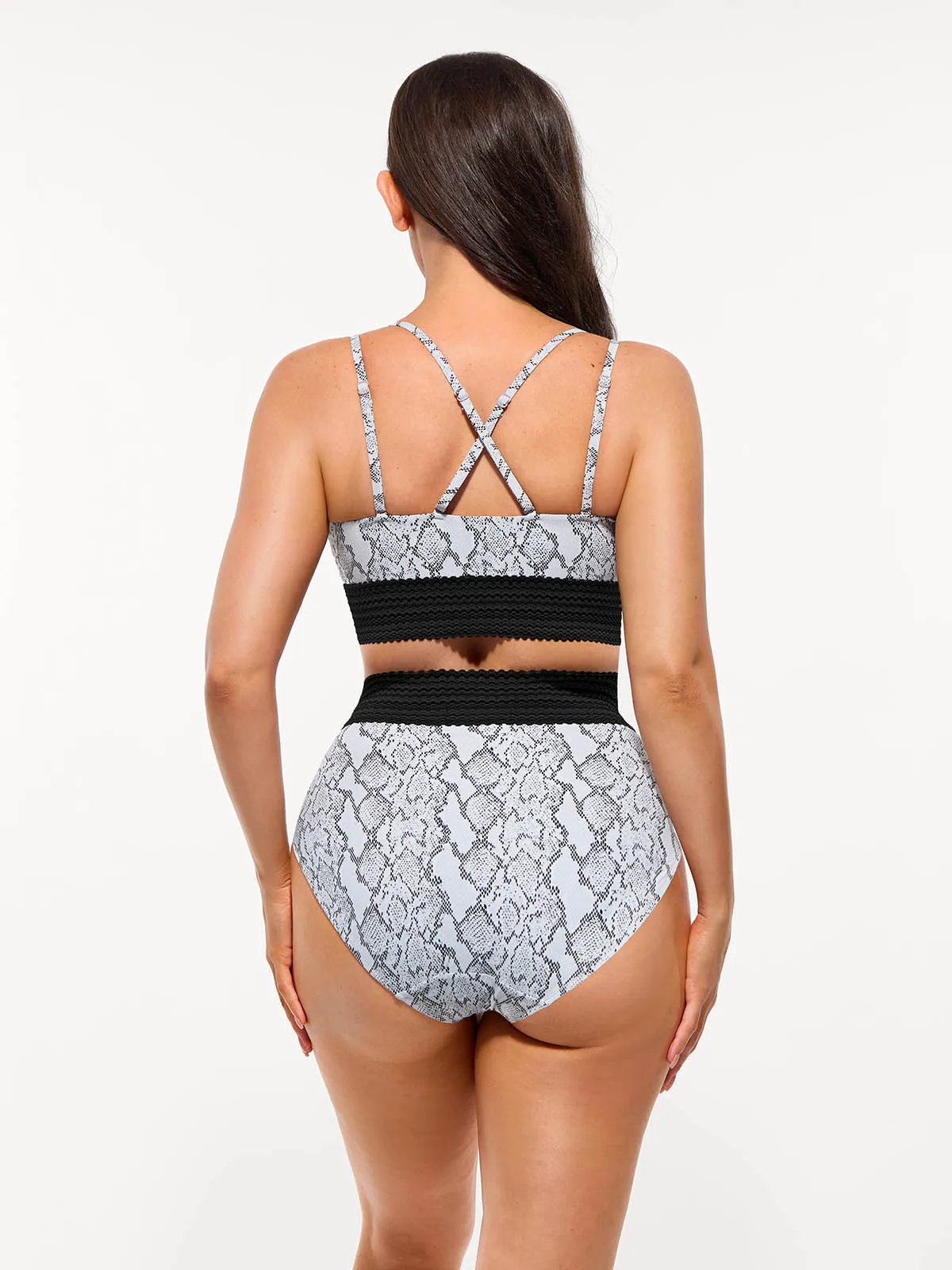 Boho Trim High Waist Tummy Control Bikini Set - Image 17