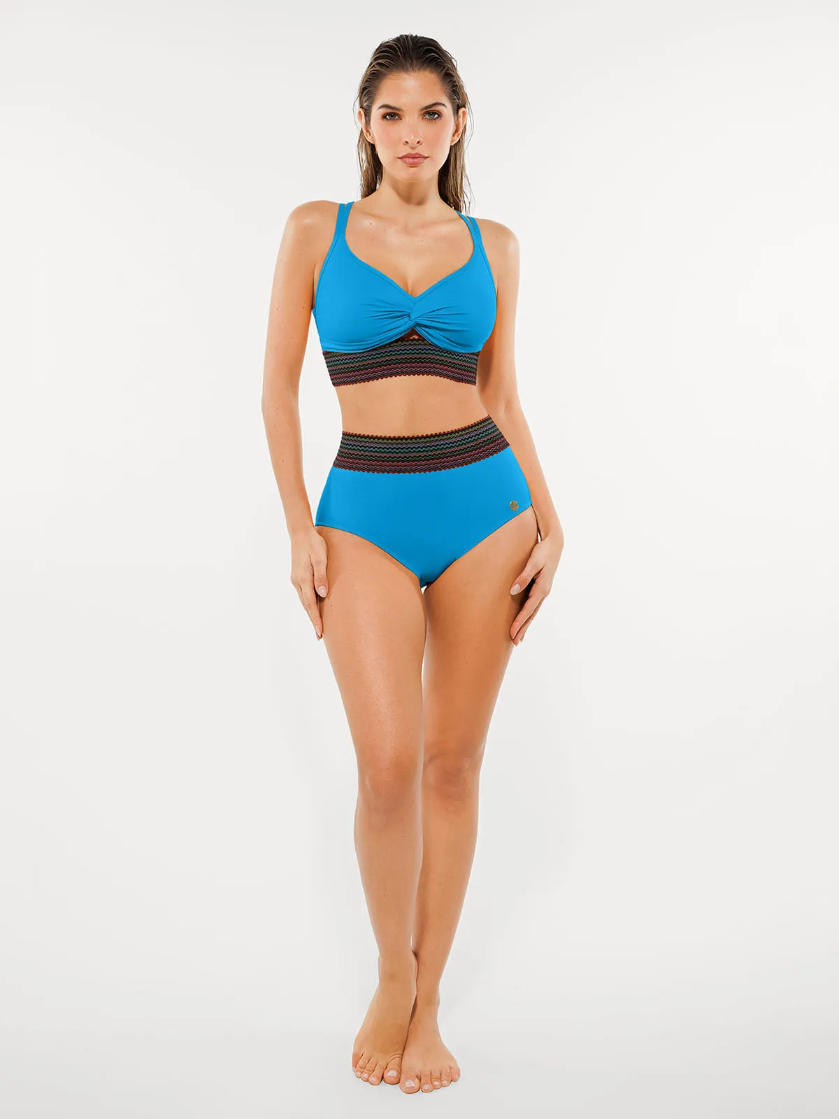 Boho Trim High Waist Tummy Control Bikini Set - Image 44