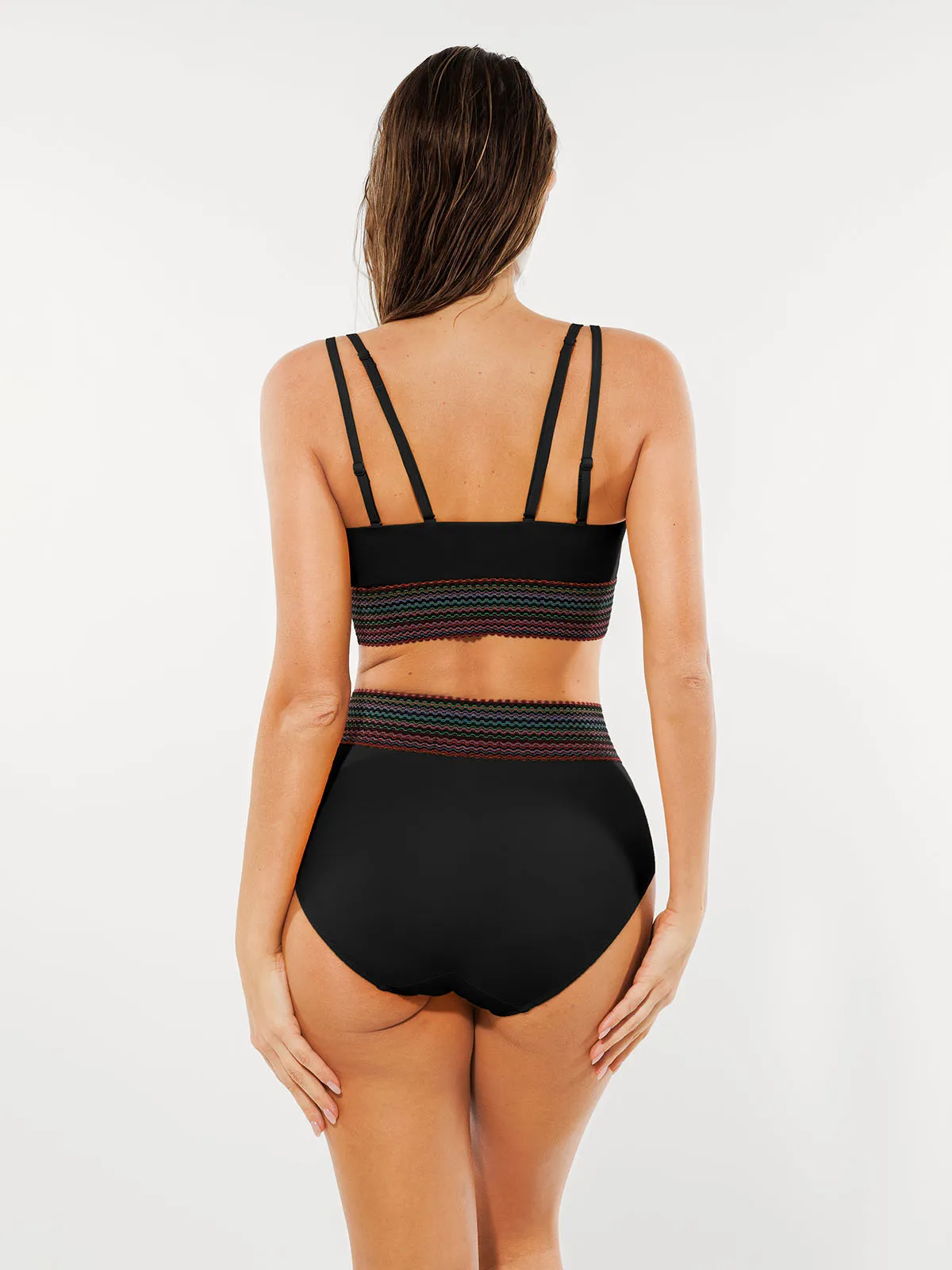 Boho Trim High Waist Tummy Control Bikini Set - Image 6