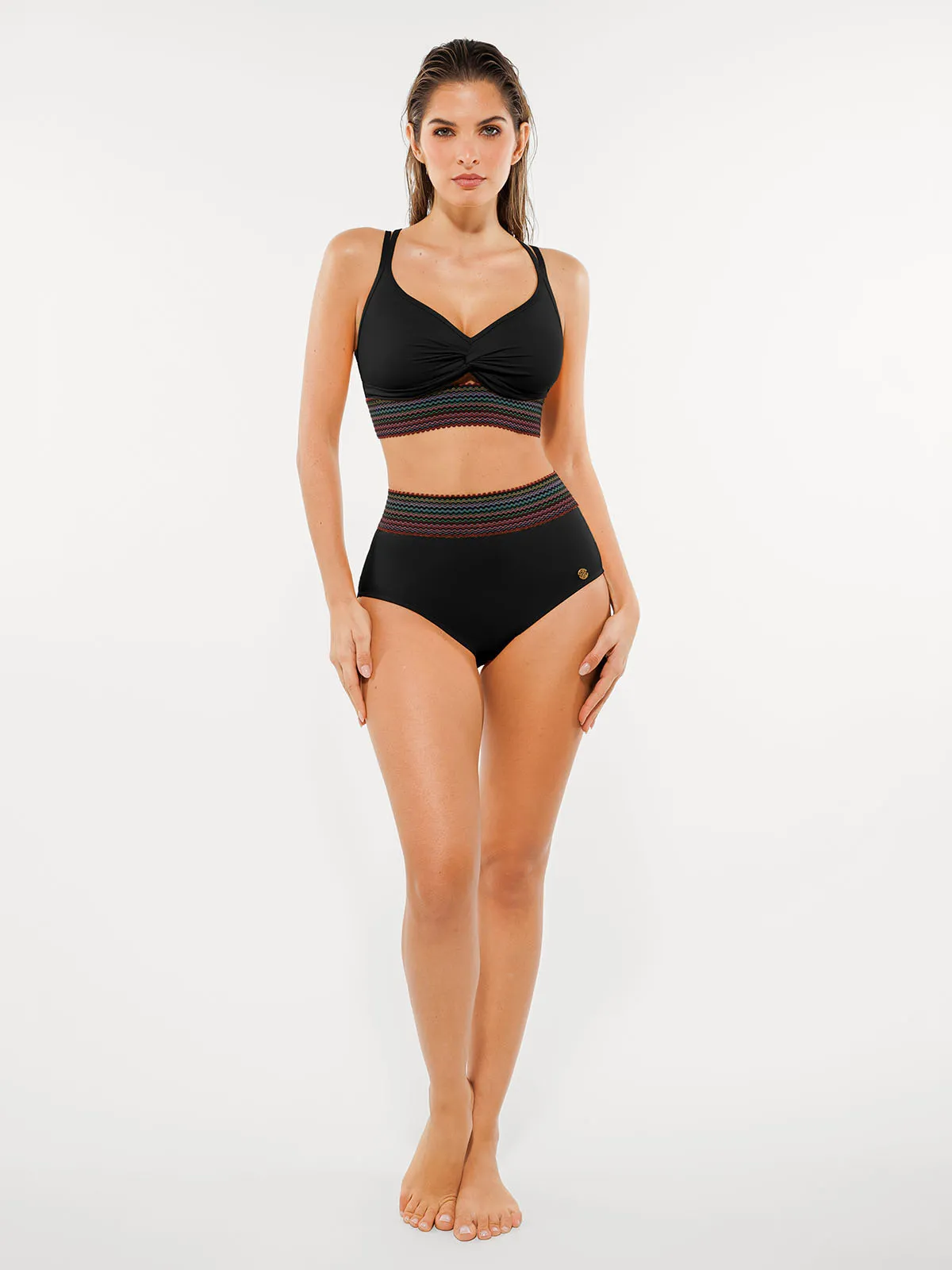 Boho Trim High Waist Tummy Control Bikini Set - Image 9