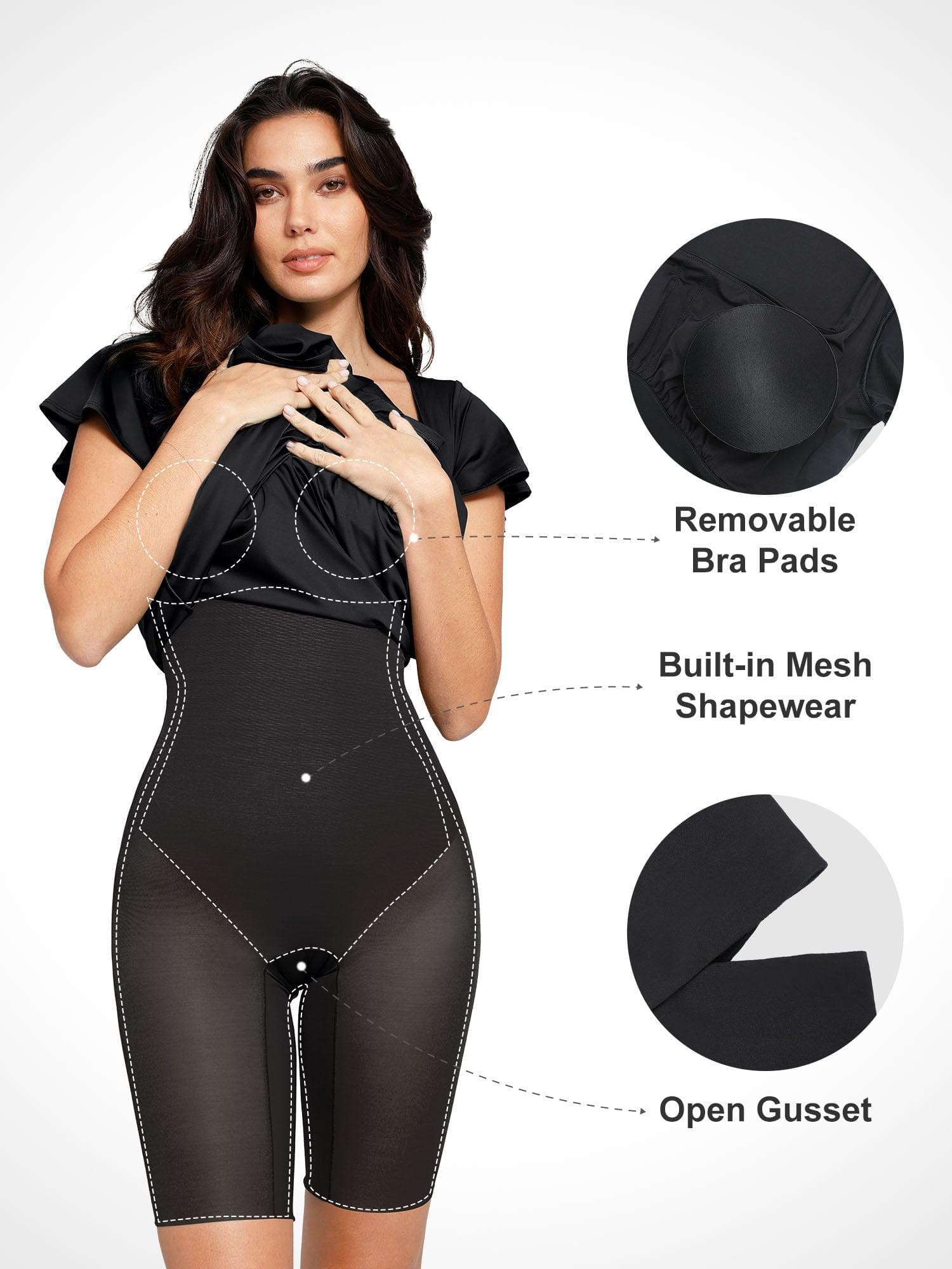Shapewear Built-In Tummy Control A-Line Midi Dresses - Image 12