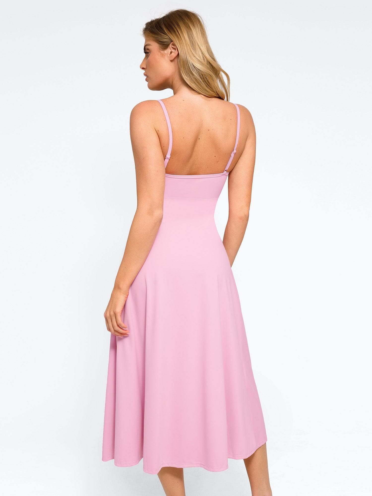 Shapewear Built-In Tummy Control A-Line Midi Dresses - Image 19