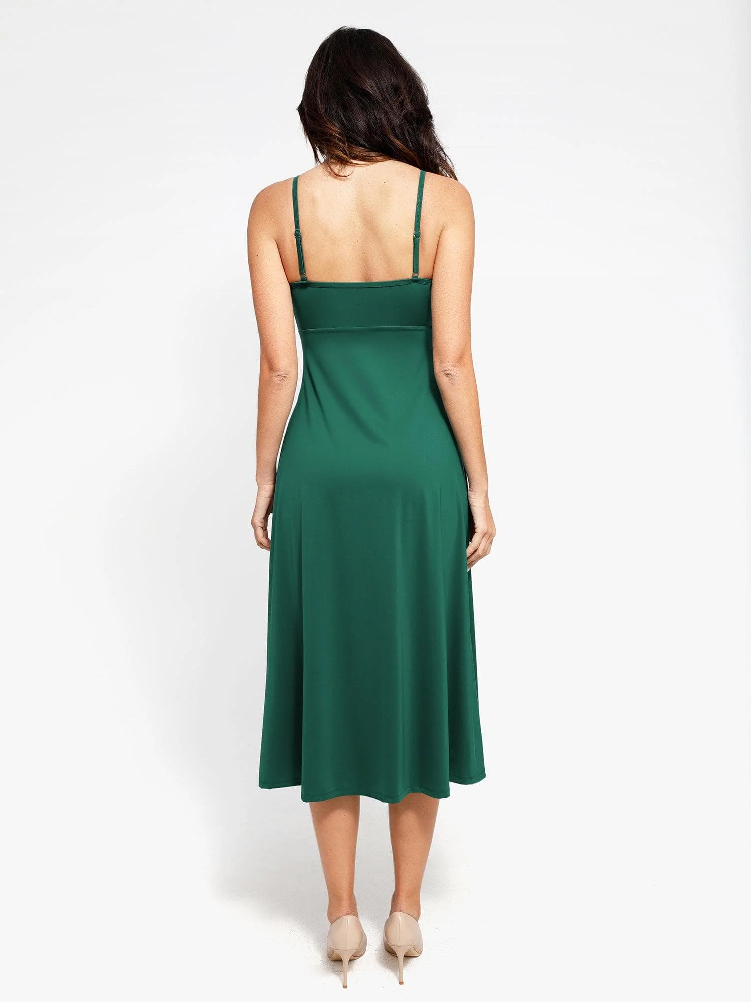 Shapewear Built-In Tummy Control A-Line Midi Dresses - Image 25