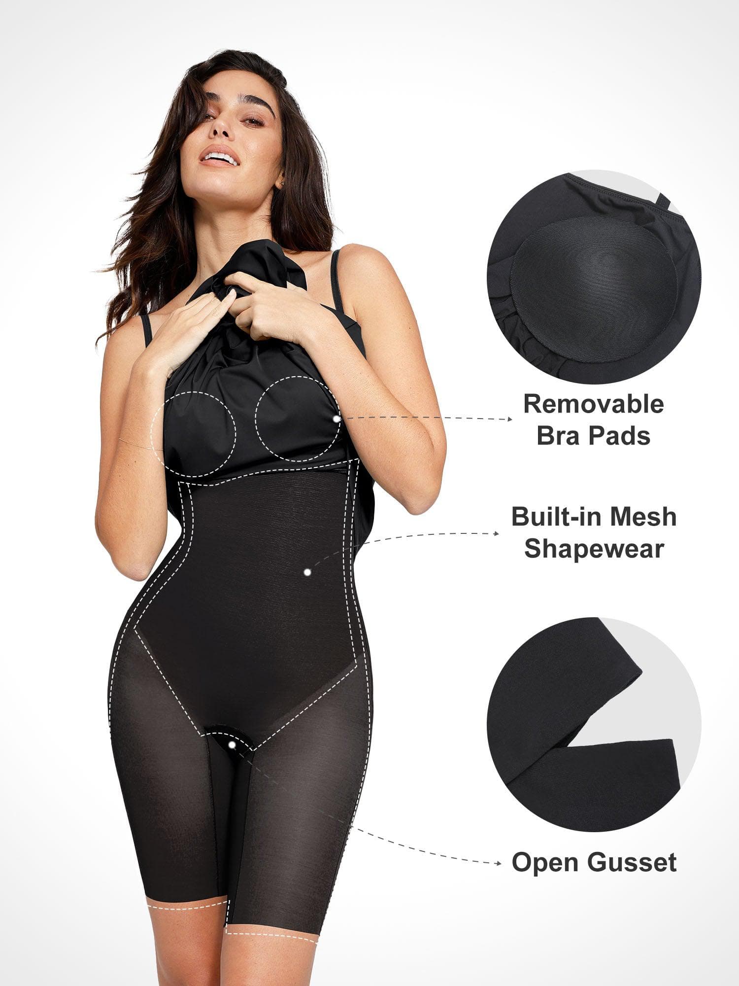 Shapewear Built-In Tummy Control A-Line Midi Dresses - Image 27