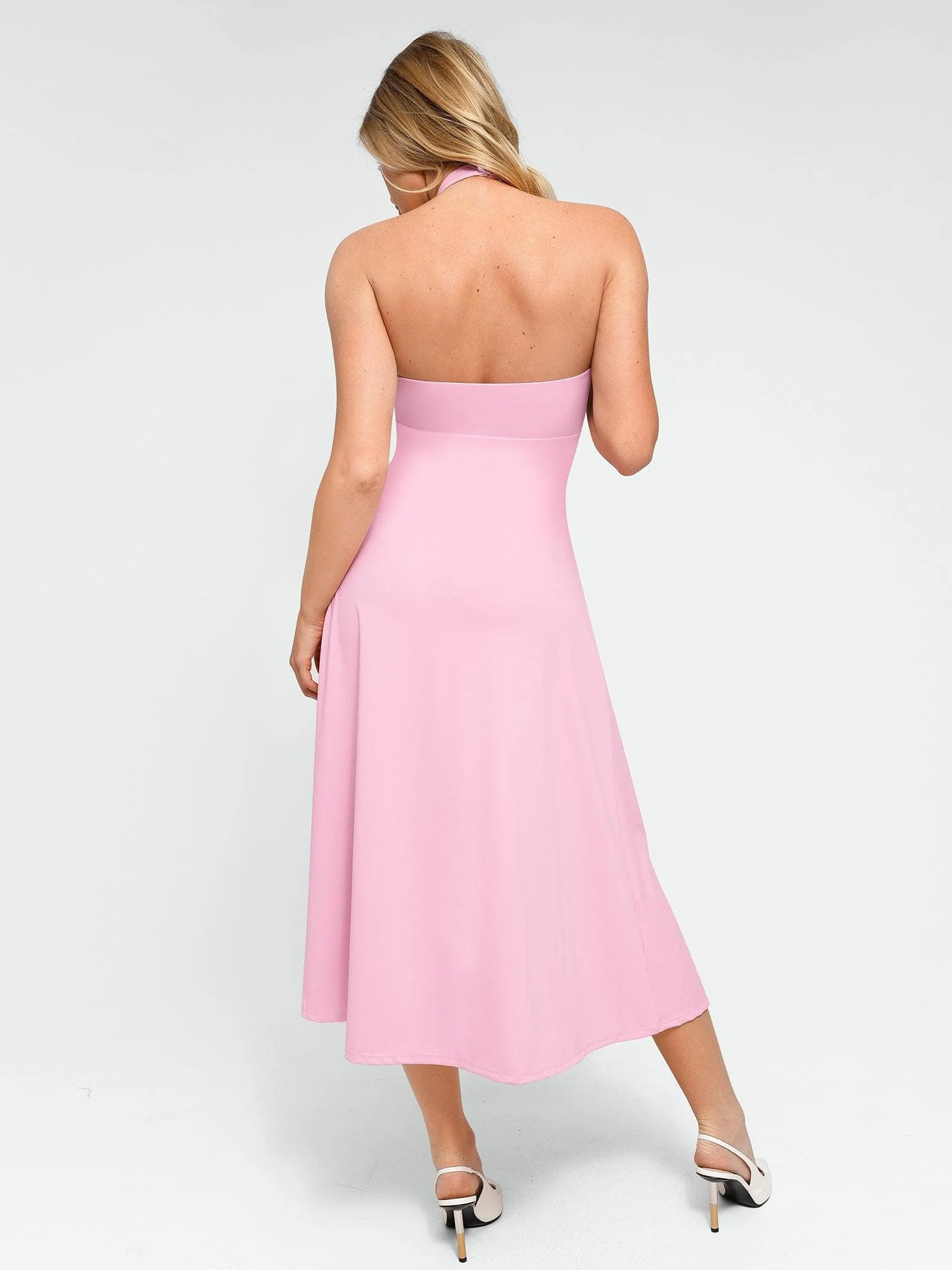 Shapewear Built-In Tummy Control A-Line Midi Dresses - Image 33