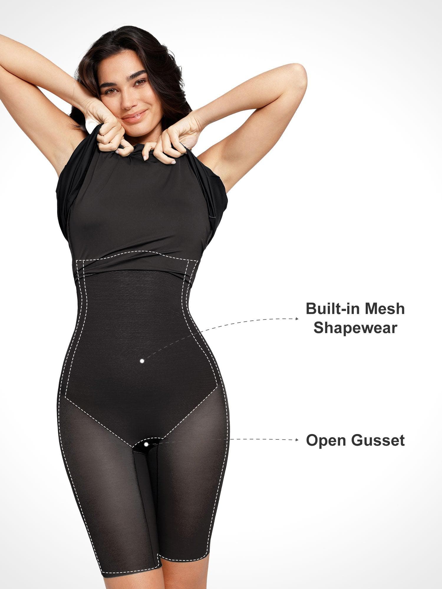 Shapewear Built-In Tummy Control A-Line Midi Dresses - Image 43