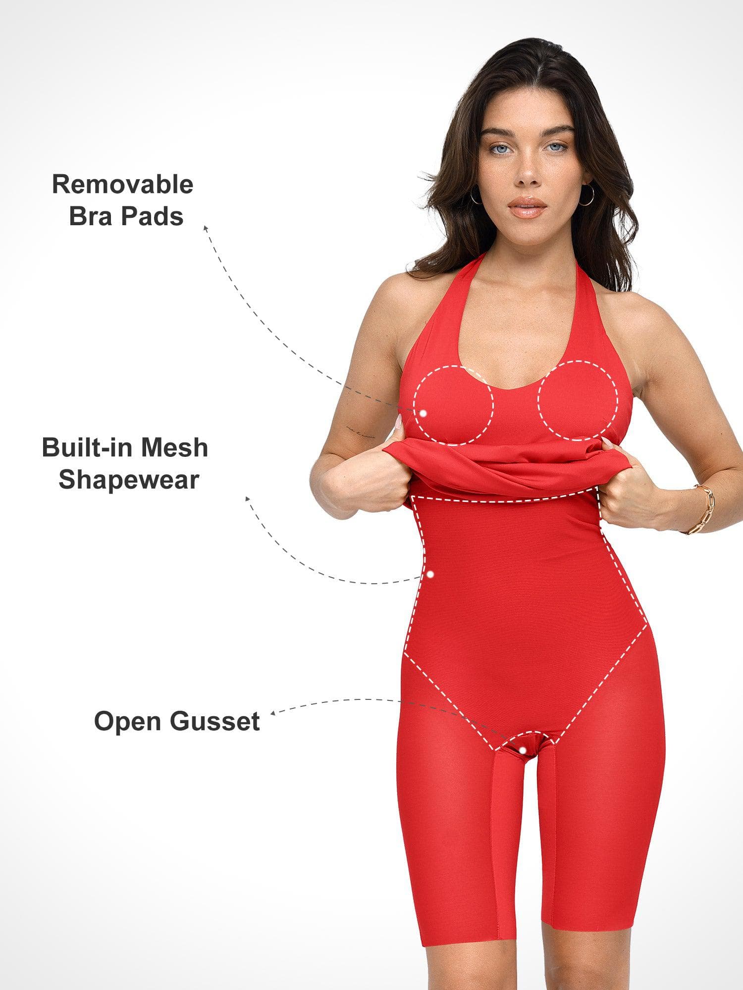 Shapewear Convertible Backless Halter Sculpting Midi Dress - Image 18