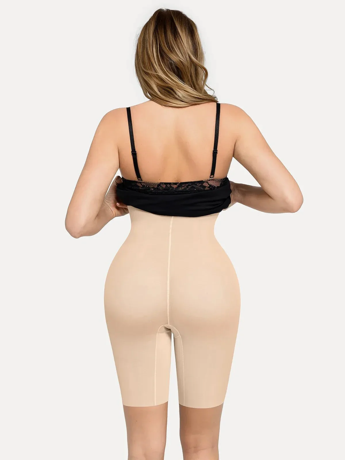 Shapewear Sculpting Lace Corset Midi Slip Dress - Image 16