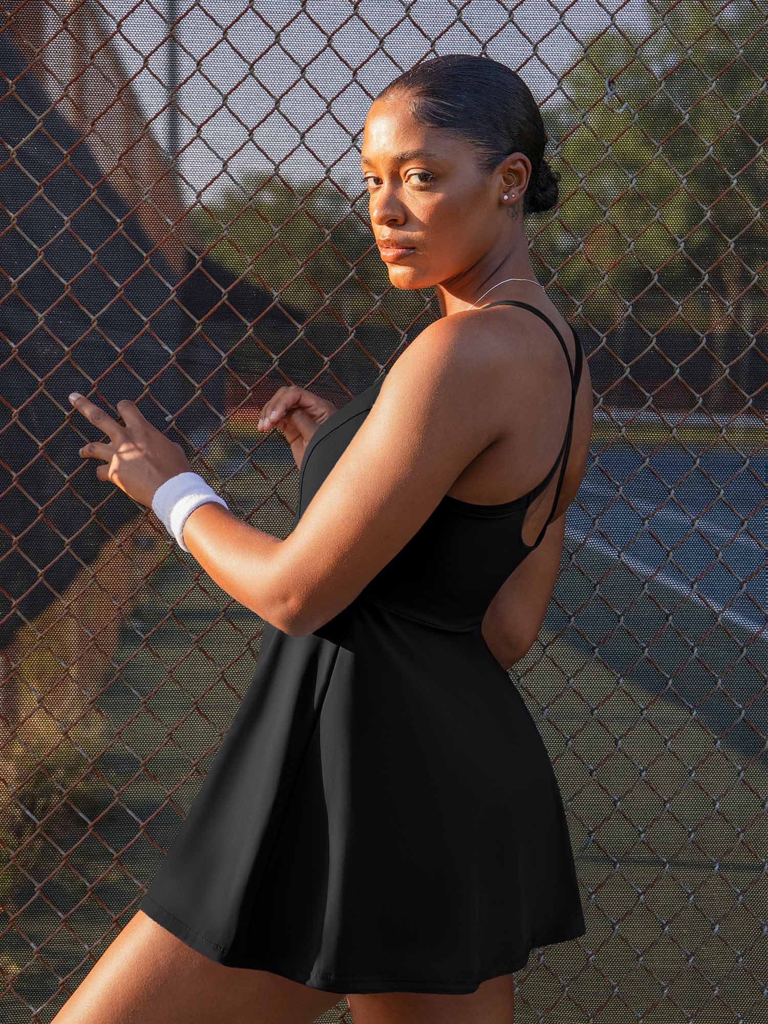 Shapewear Pet Hair Resistant Crisscross Back Workout Dress - Image 14