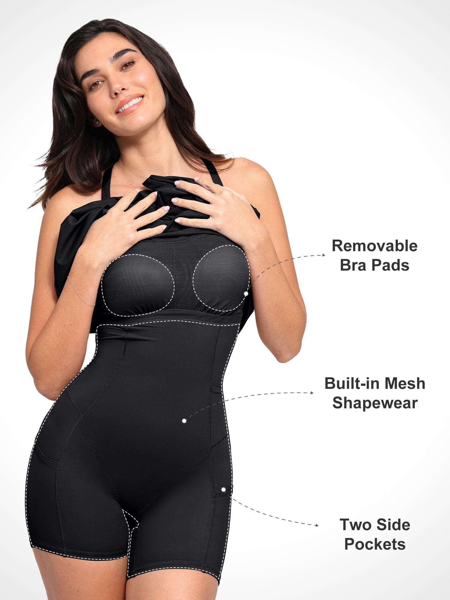 Shapewear Pet Hair Resistant Crisscross Back Workout Dress - Image 6