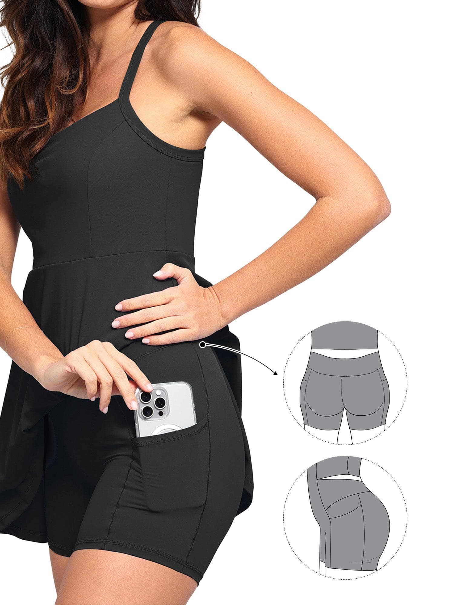 Shapewear Pet Hair Resistant Crisscross Back Workout Dress - Image 7