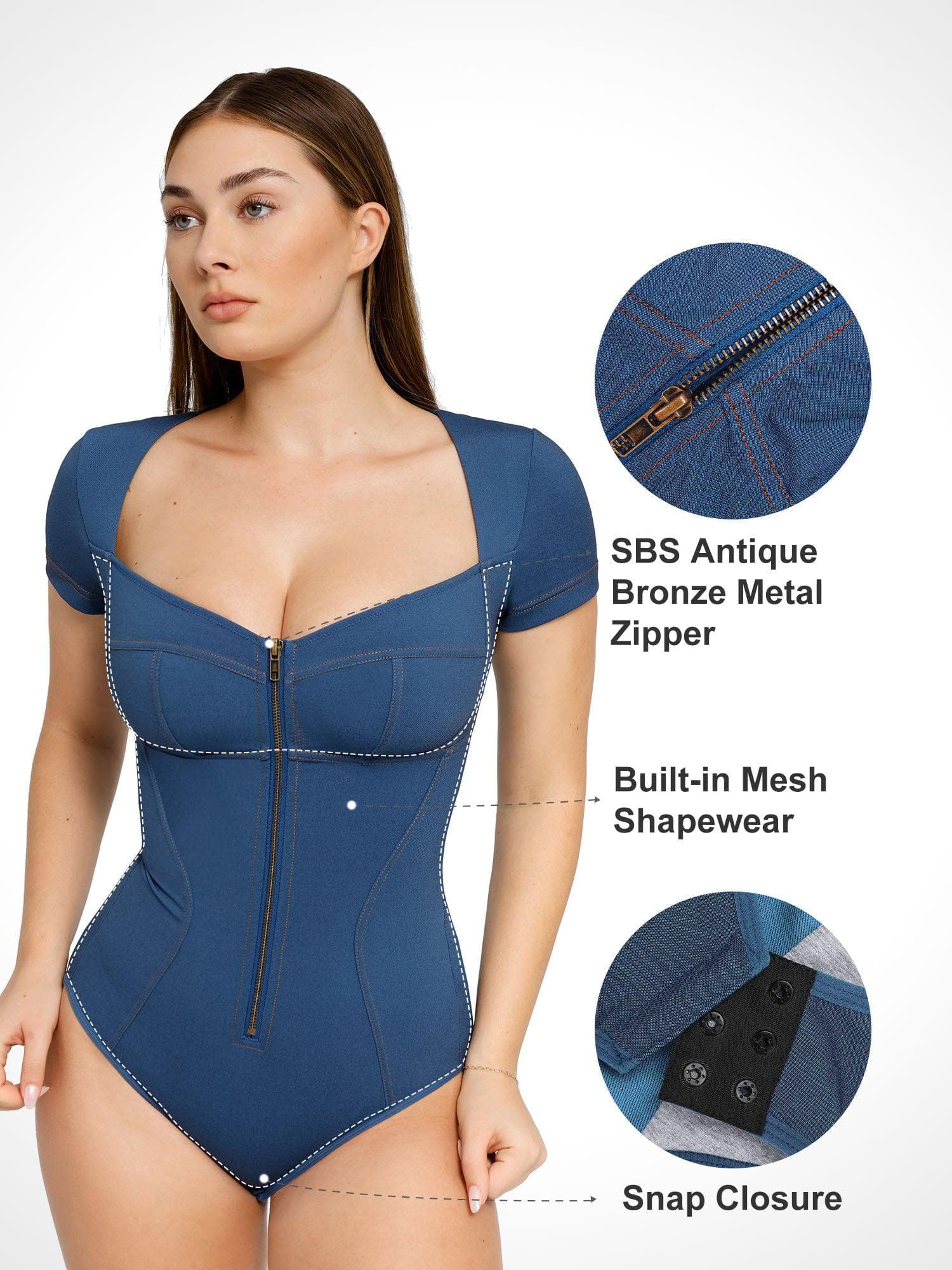 Shapewear Denim Sculpting Dress or Bodysuit or Jumpsuit - Image 10