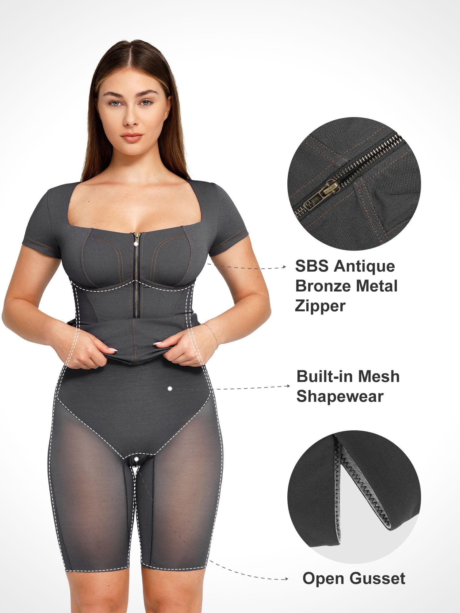 Shapewear Denim Sculpting Dress or Bodysuit or Jumpsuit - Image 6