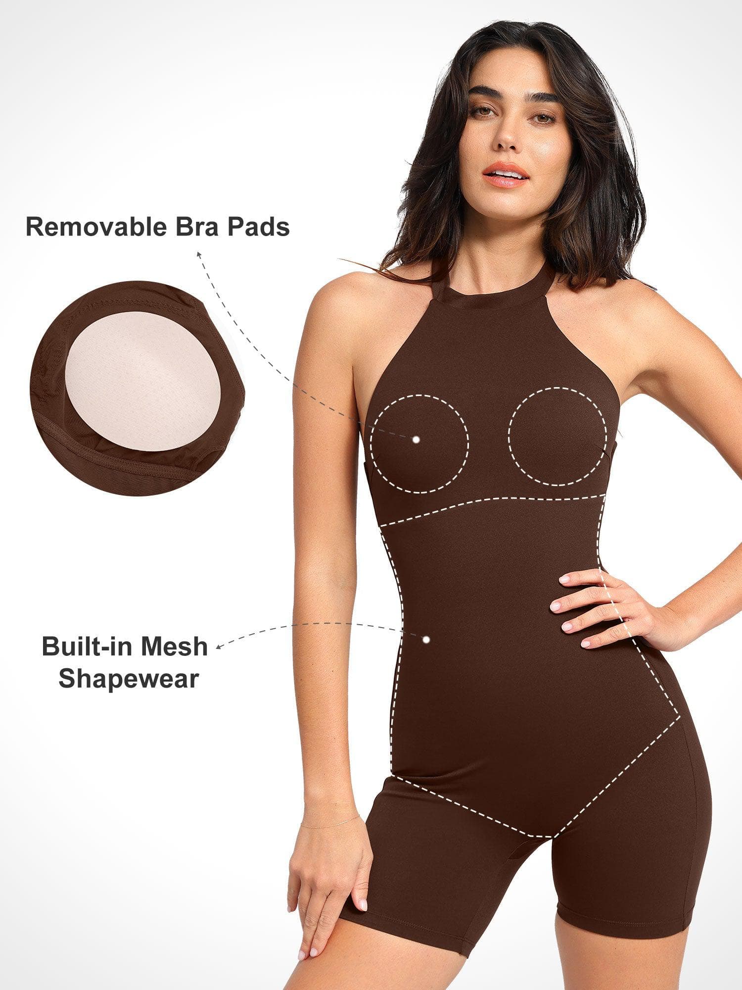 Built-In Shapewear Halter Jumpsuit Or Romper - Image 23