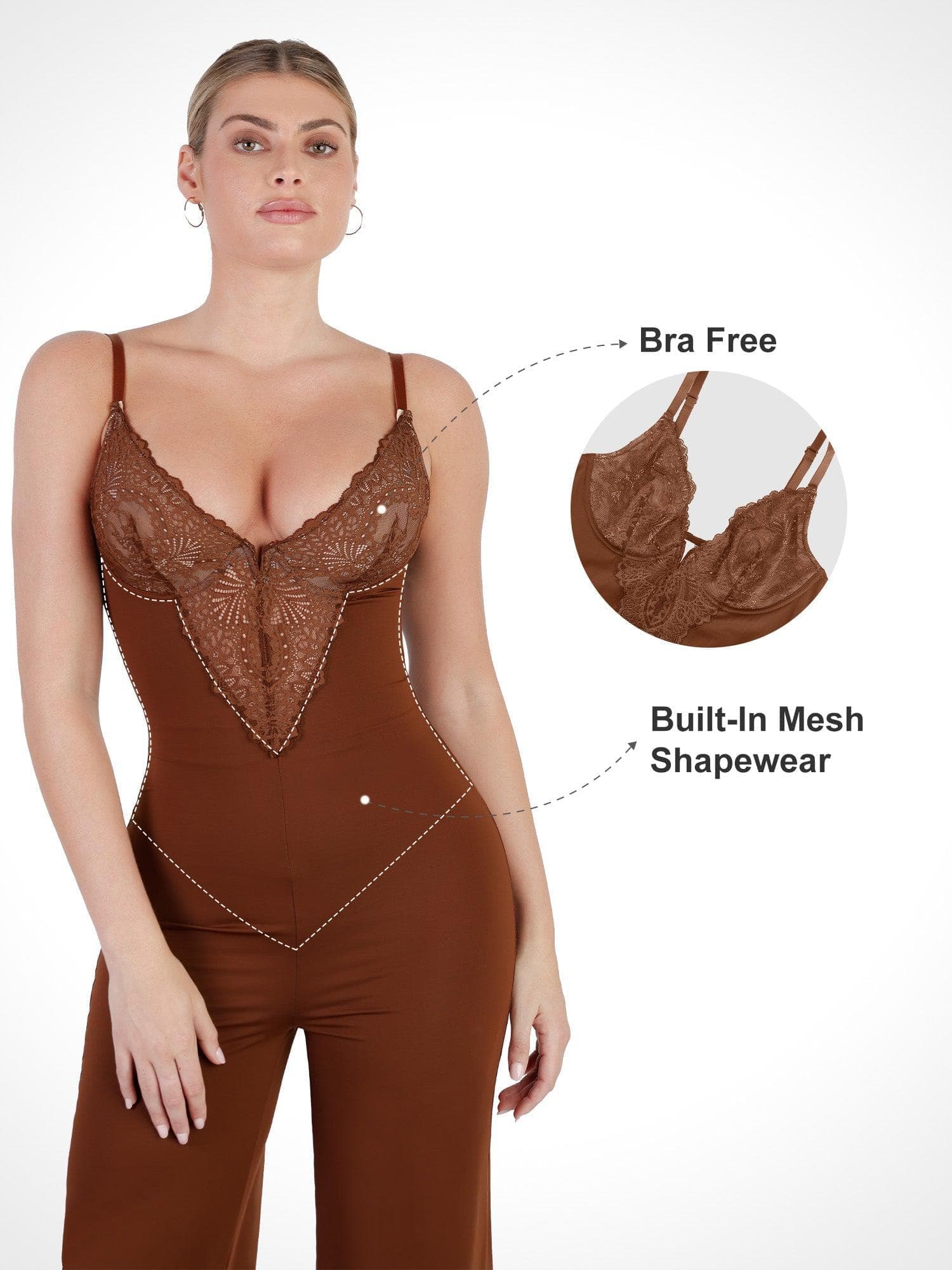 Built-In Shapewear Lace Bodysuit Or Jumpsuit Or Dress - Image 13