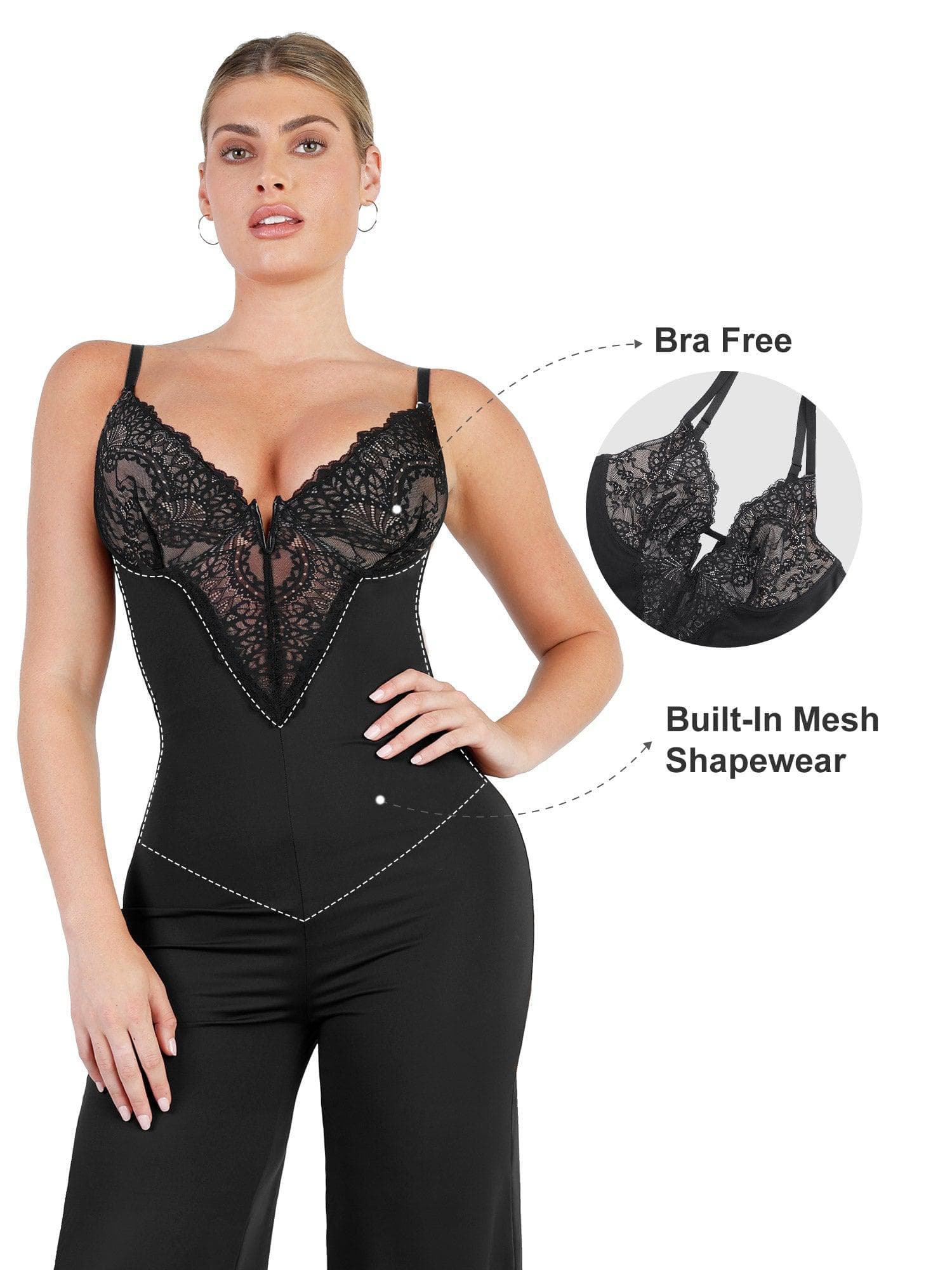 Built-In Shapewear Lace Bodysuit Or Jumpsuit Or Dress - Image 18