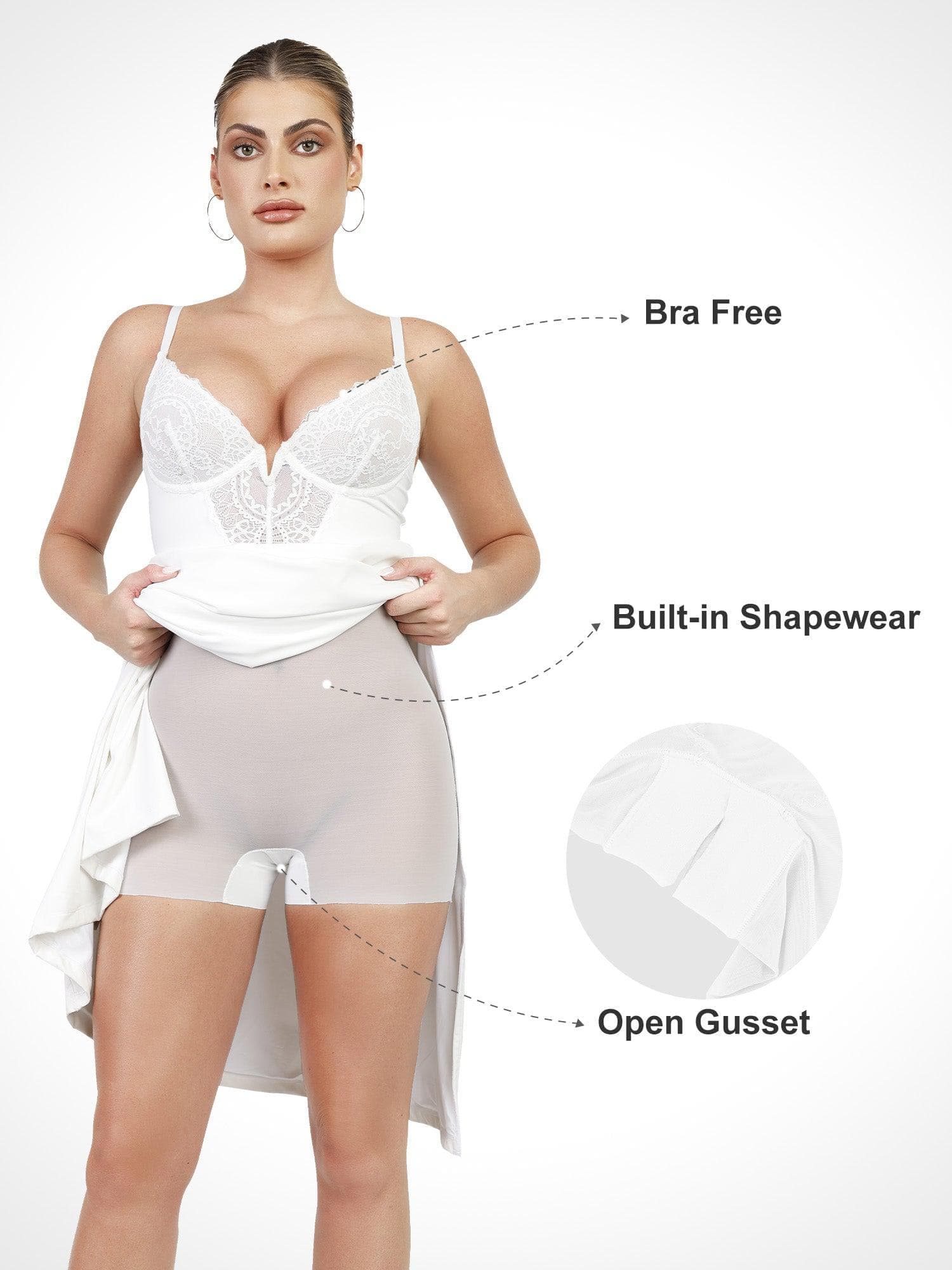 Built-In Shapewear Lace Bodysuit Or Jumpsuit Or Dress - Image 28