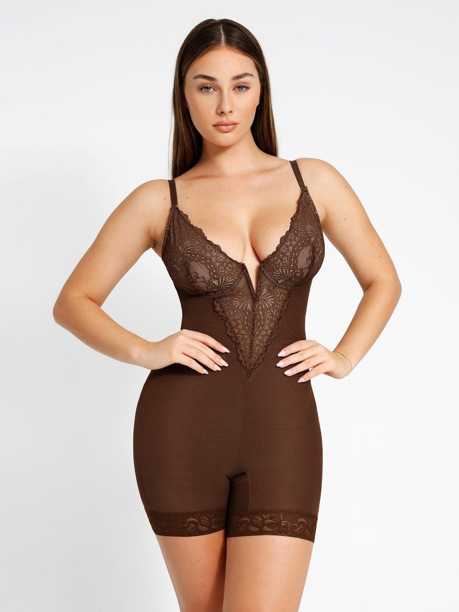 Built-In Shapewear Lace Bodysuit Or Jumpsuit Or Dress - Image 34