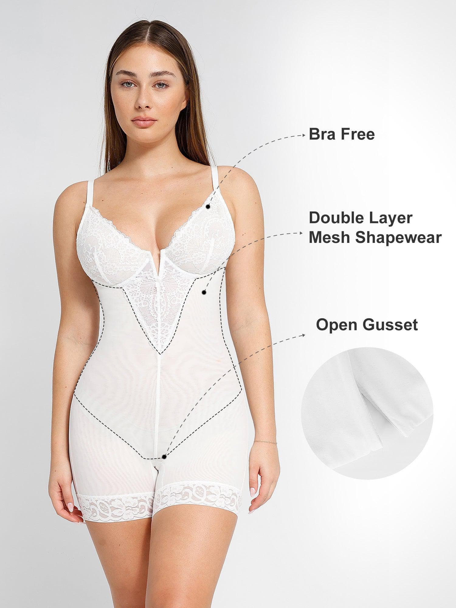 Built-In Shapewear Lace Bodysuit Or Jumpsuit Or Dress - Image 42