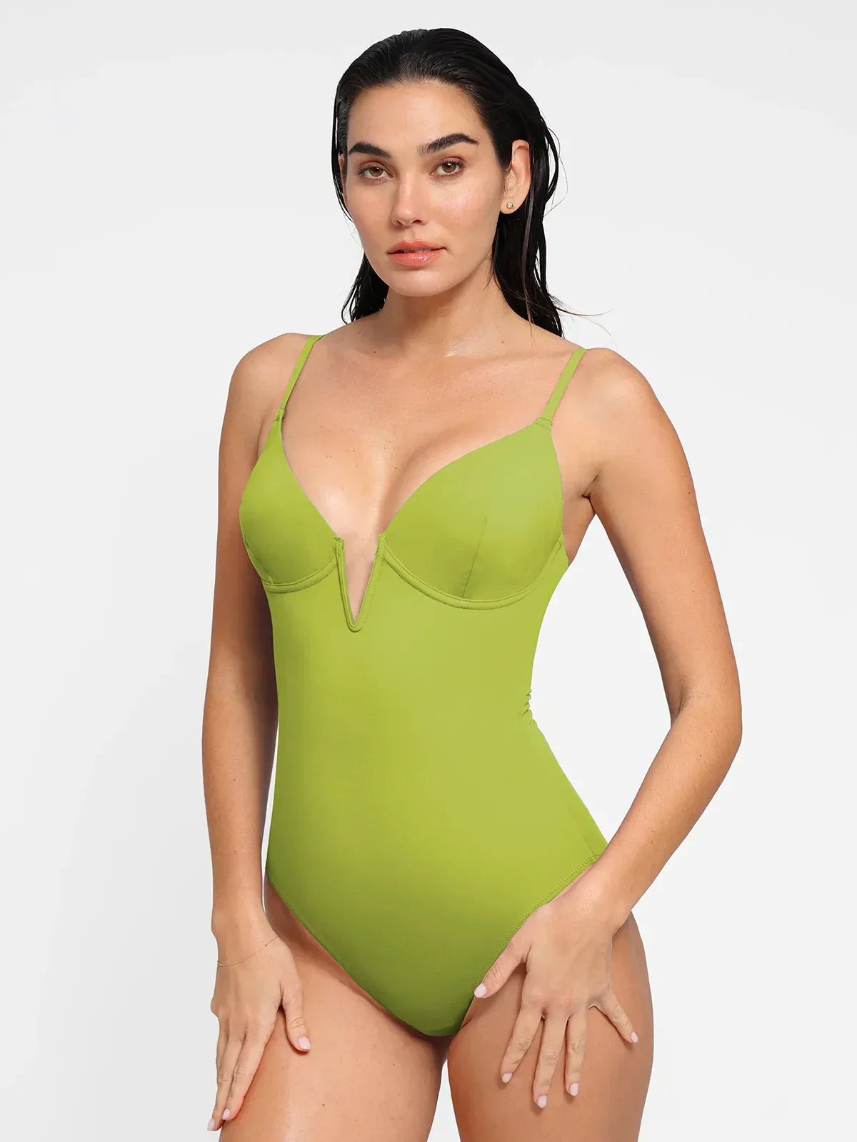 Shapewear Plunging V Slimming One-Piece Swimsuit - Image 34