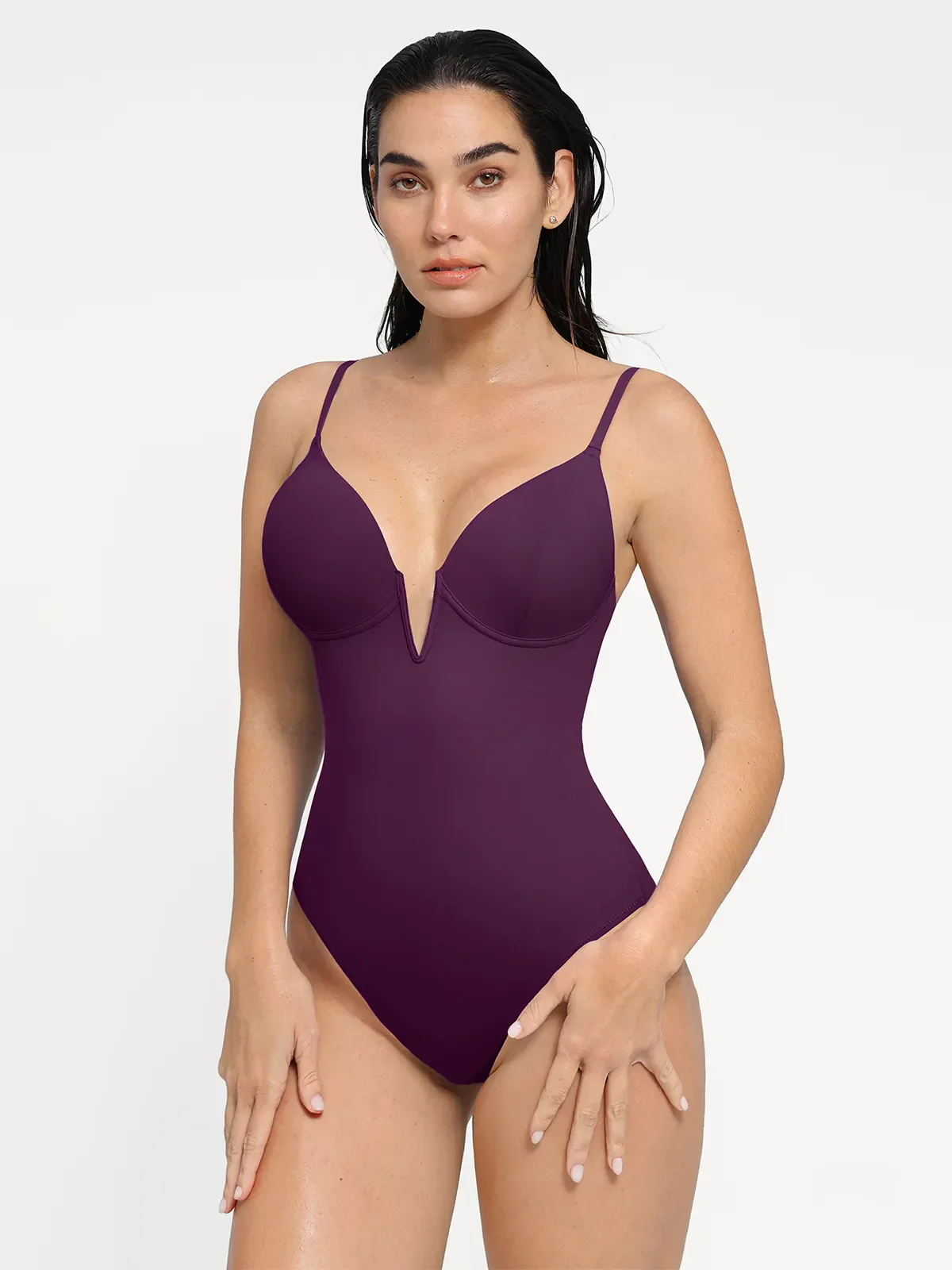 Shapewear Plunging V Slimming One-Piece Swimsuit - Image 40