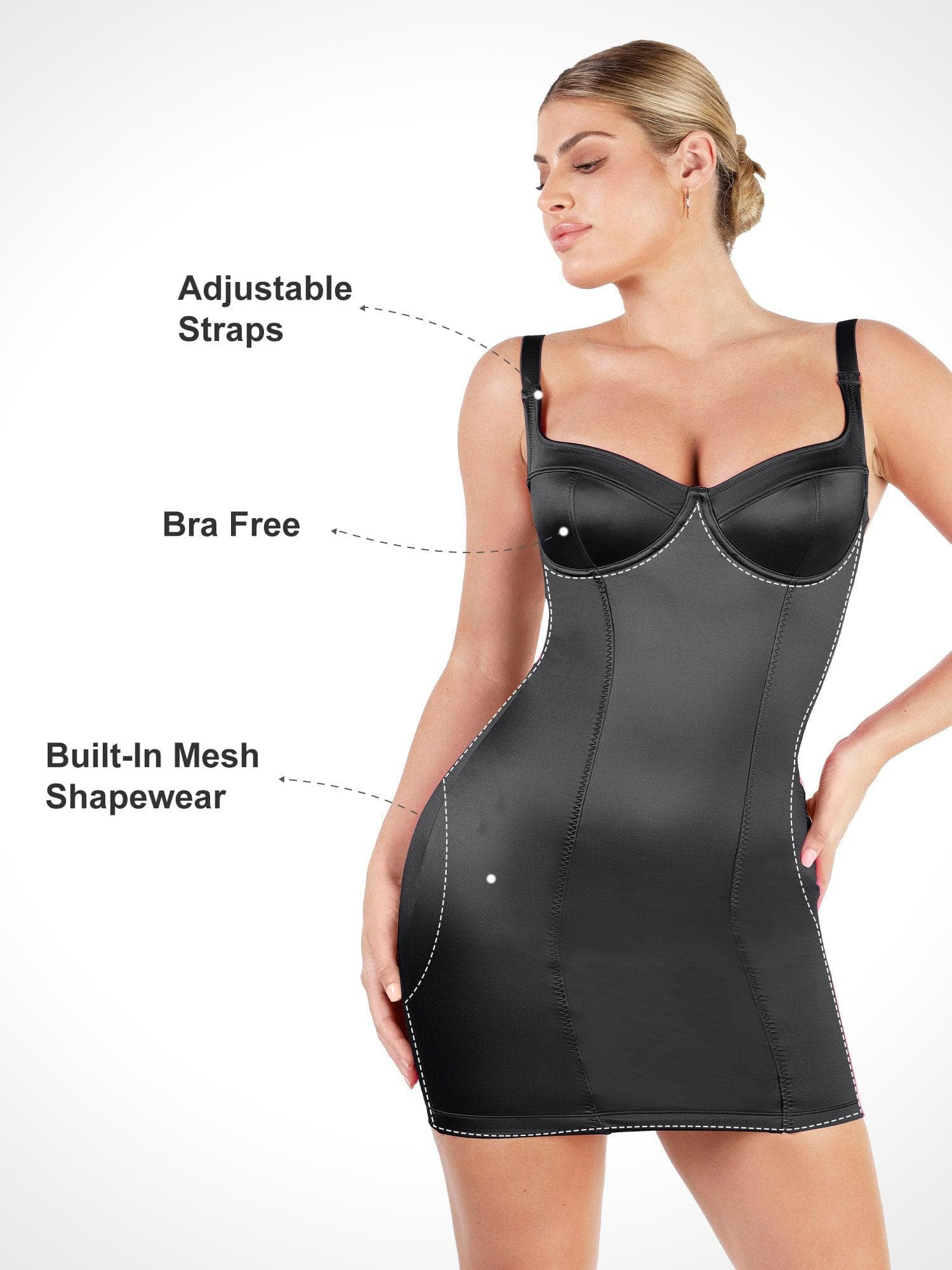 Shapewear Scuplting Satin Bustier Mini Dress - Image 12