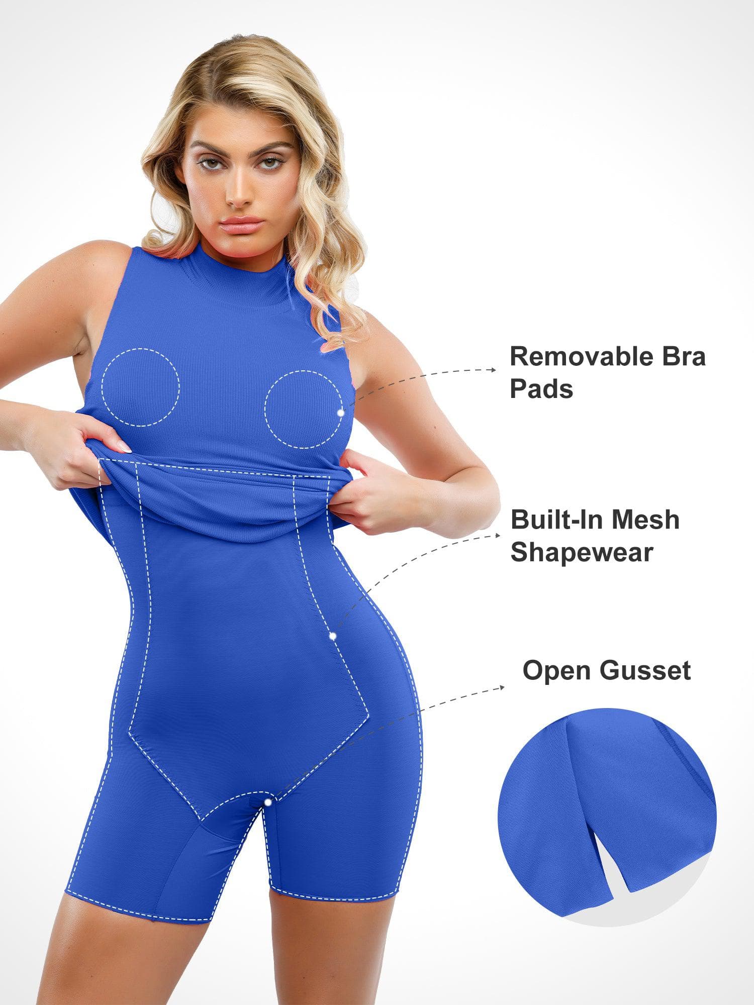 Shapewear Modal Cutaway Mock Neck Slimming Maxi Dress - Image 43