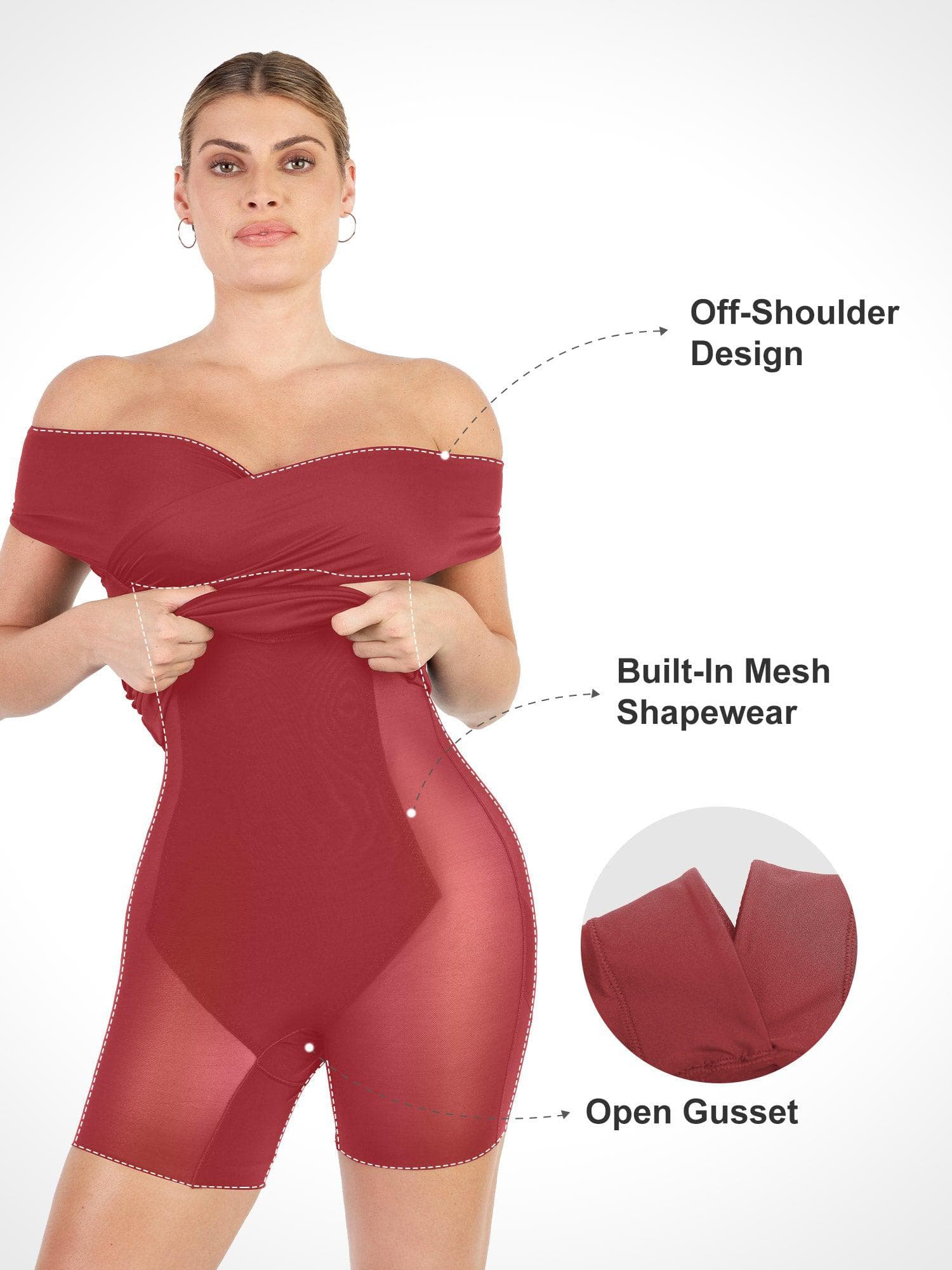 The Shapewear Dresses Off Shoulder - Image 21