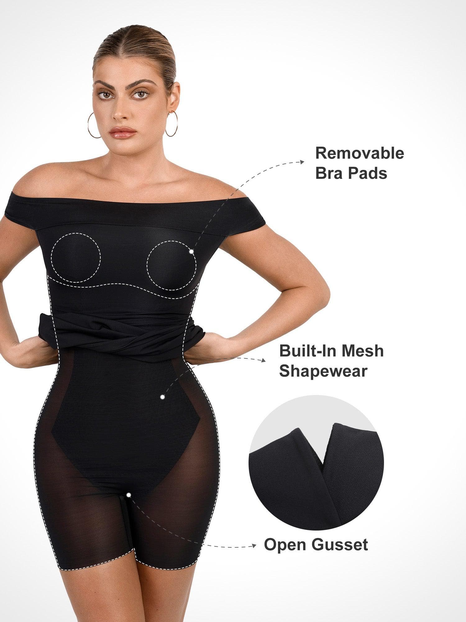 The Shapewear Dresses Off Shoulder - Image 30