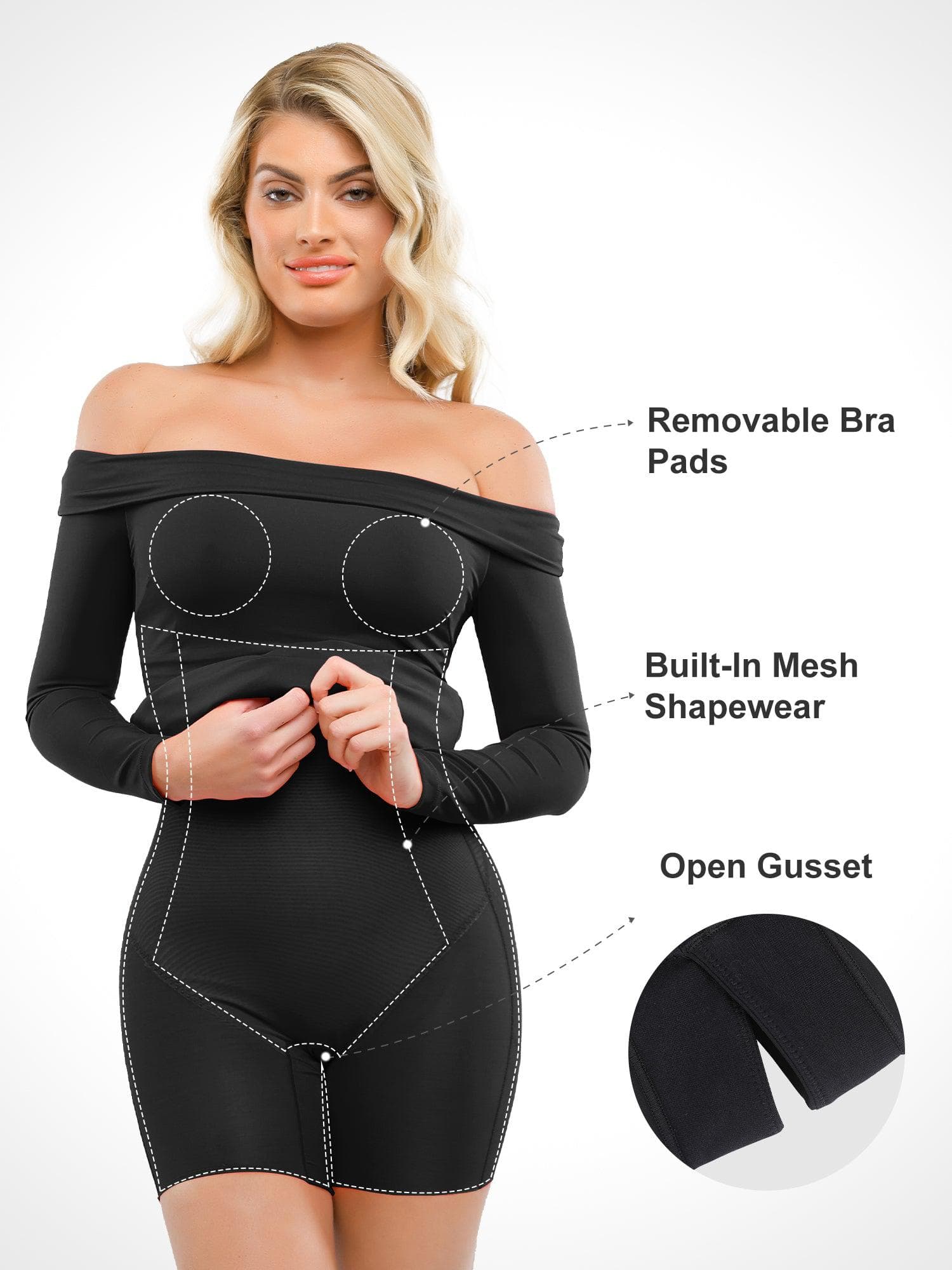 The Shapewear Dresses Off Shoulder - Image 40