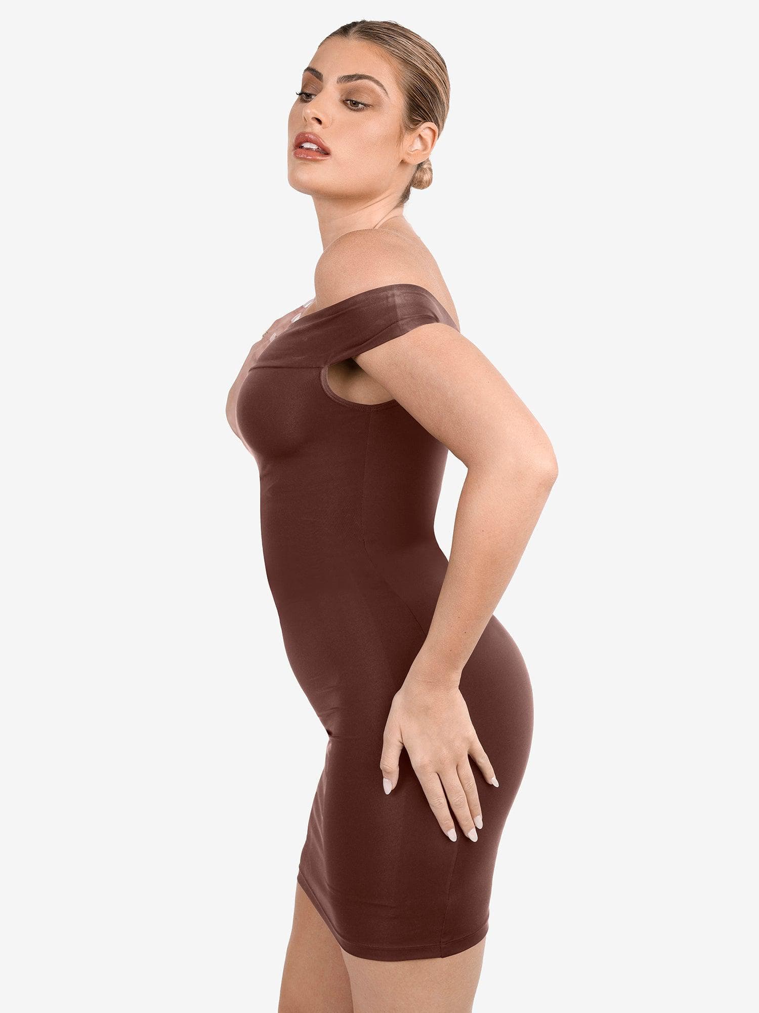 Shapewear Off-the-Shoulder Bodycon Mini Dress - Image 10