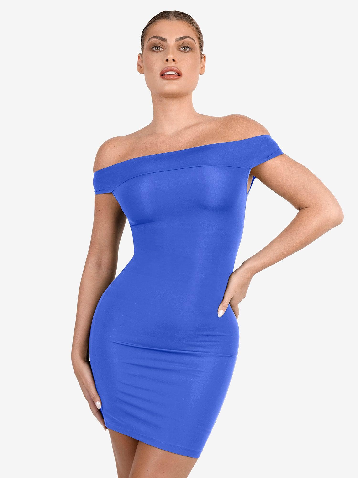 Shapewear Off-the-Shoulder Bodycon Mini Dress - Image 12