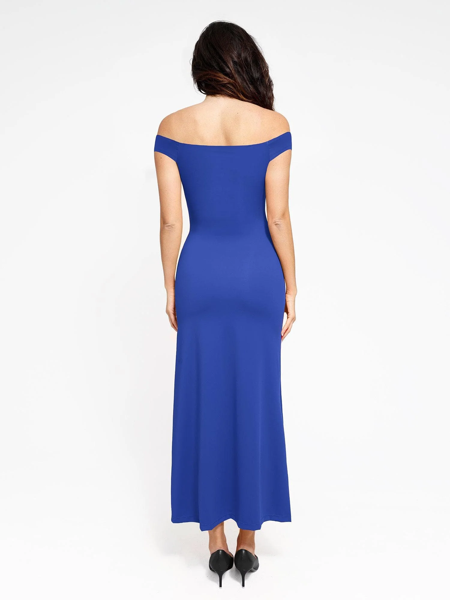 Shapewear Off-the-Shoulder Side Slit Slimming Maxi Dress - Image 15