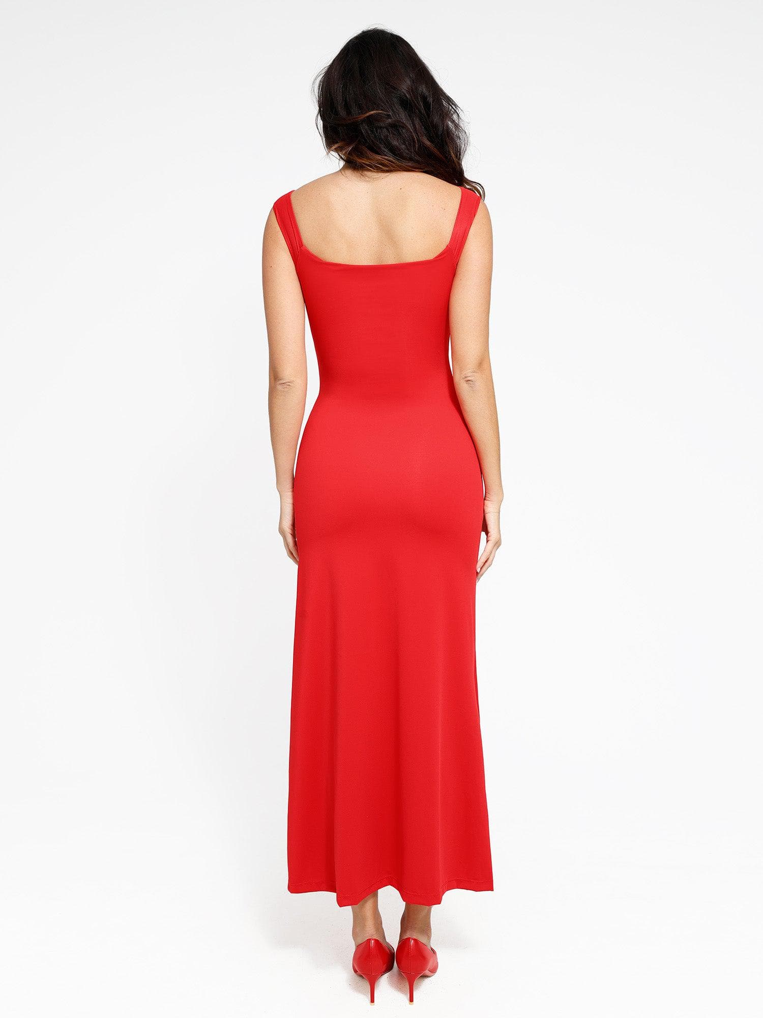 Shapewear Off-the-Shoulder Side Slit Slimming Maxi Dress - Image 20