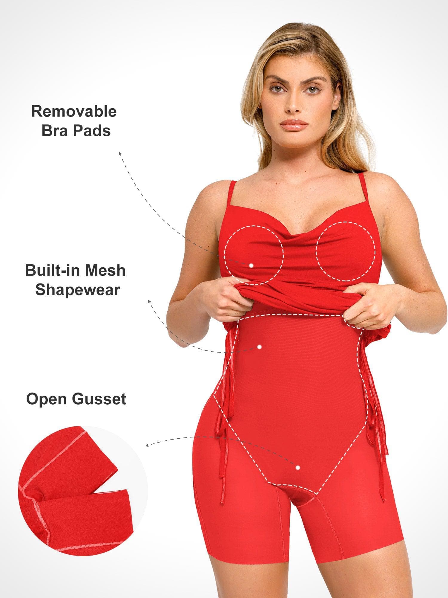 Shapewear Ruched Modal Bodycon Mini Slip Dress - Image 11