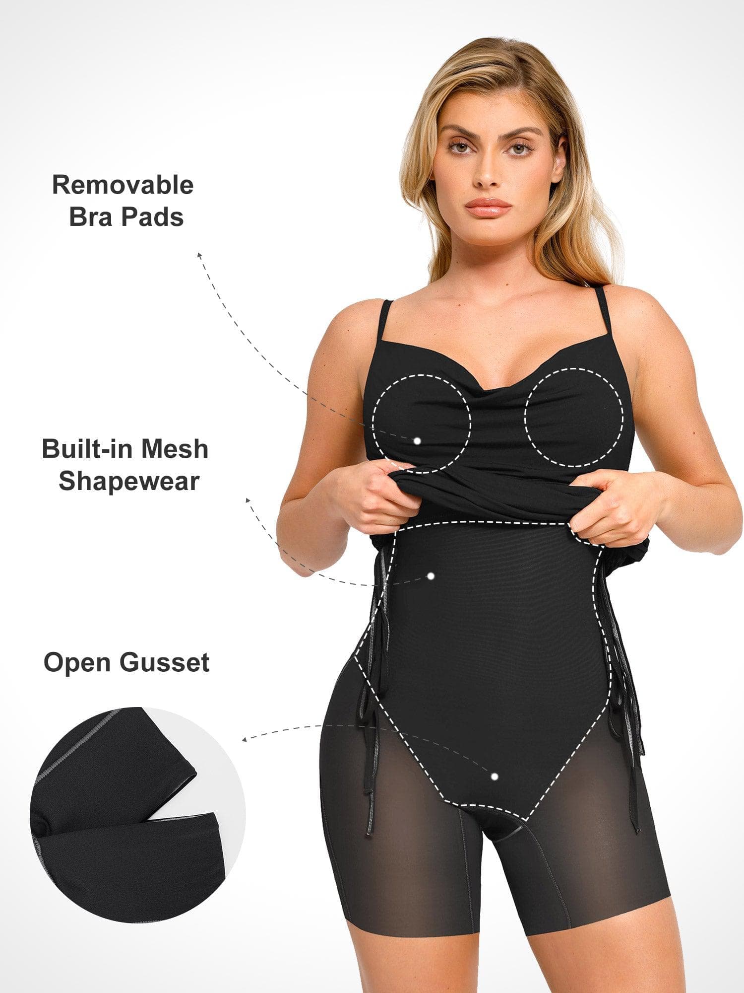 Shapewear Ruched Modal Bodycon Mini Slip Dress - Image 20