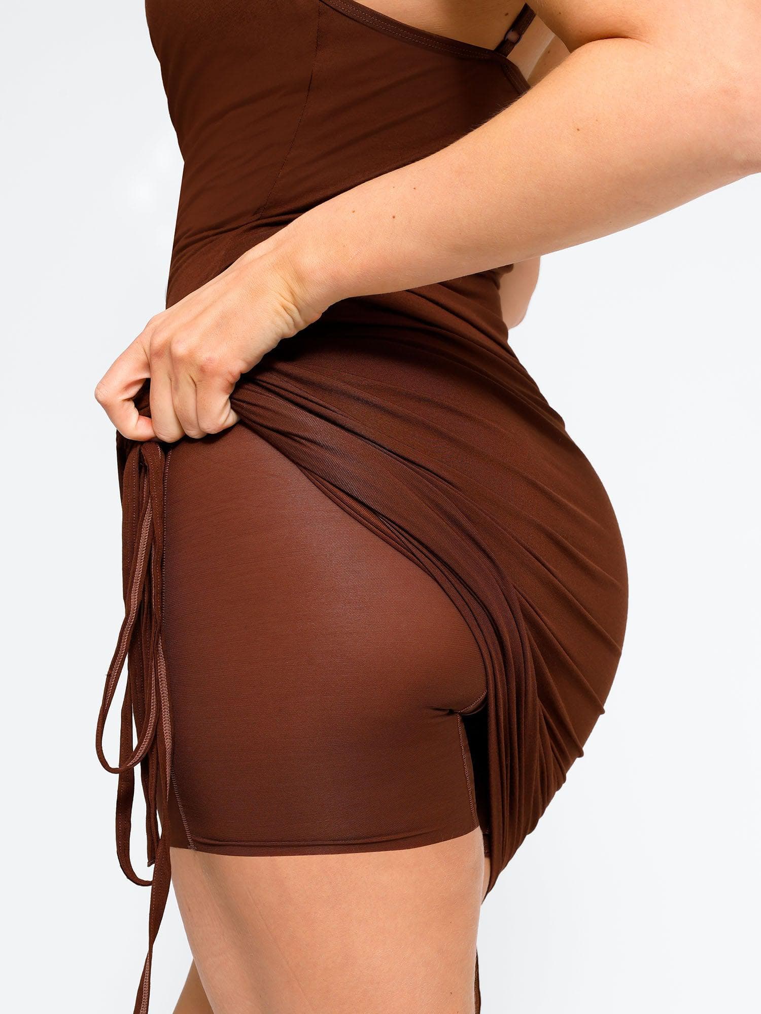 Shapewear Ruched Modal Bodycon Mini Slip Dress - Image 5