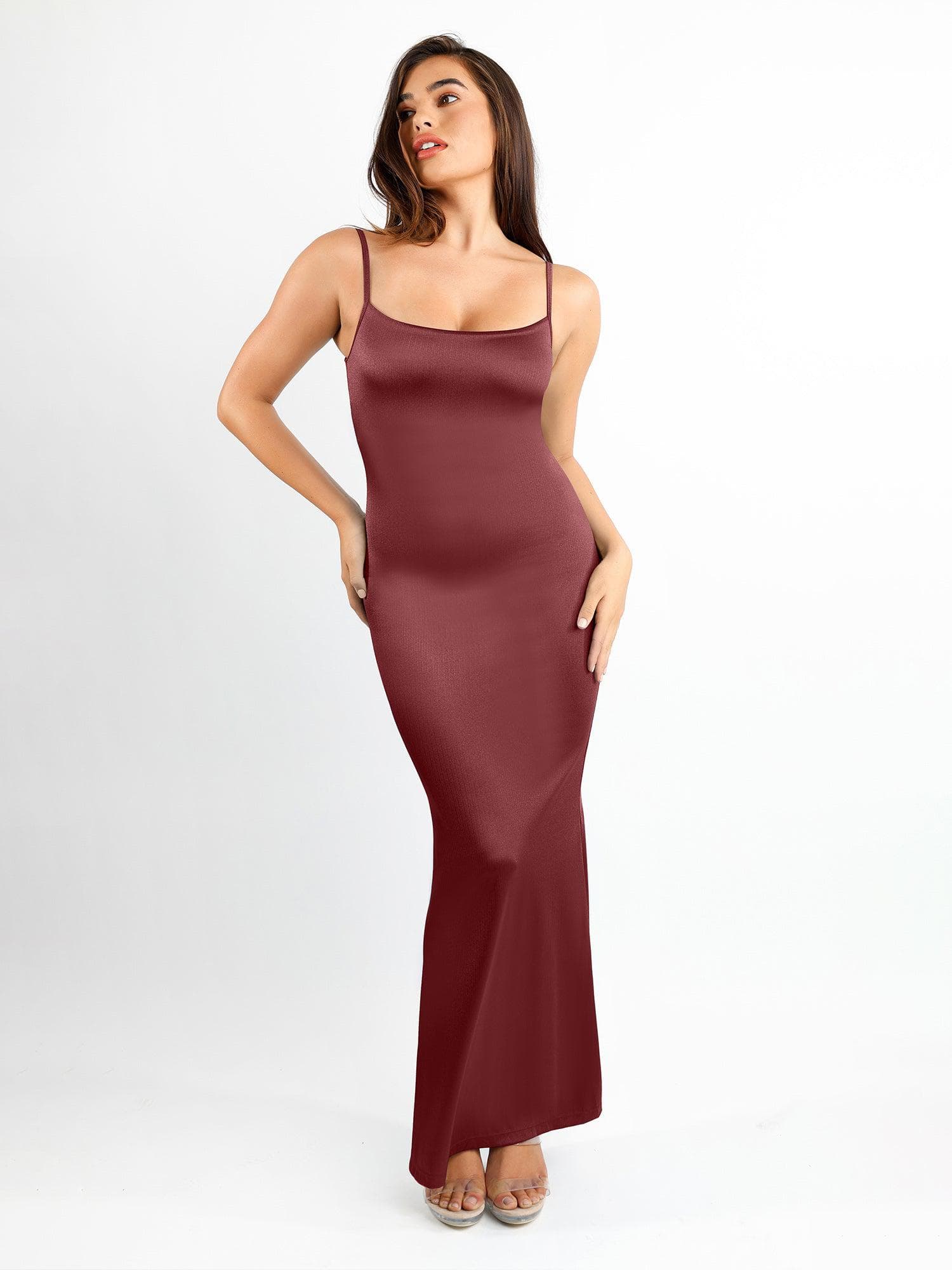 Shapewear Solid Shine Slimming Maxi Dresses or Bodysuit - Image 36