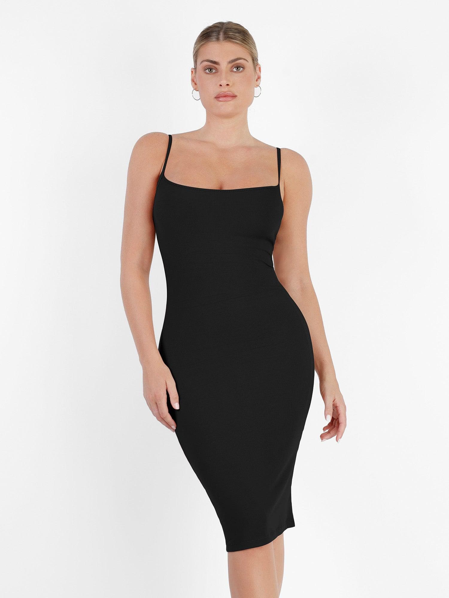 Shapewear Solid Modal Slimming Midi Slip Dress - Image 14