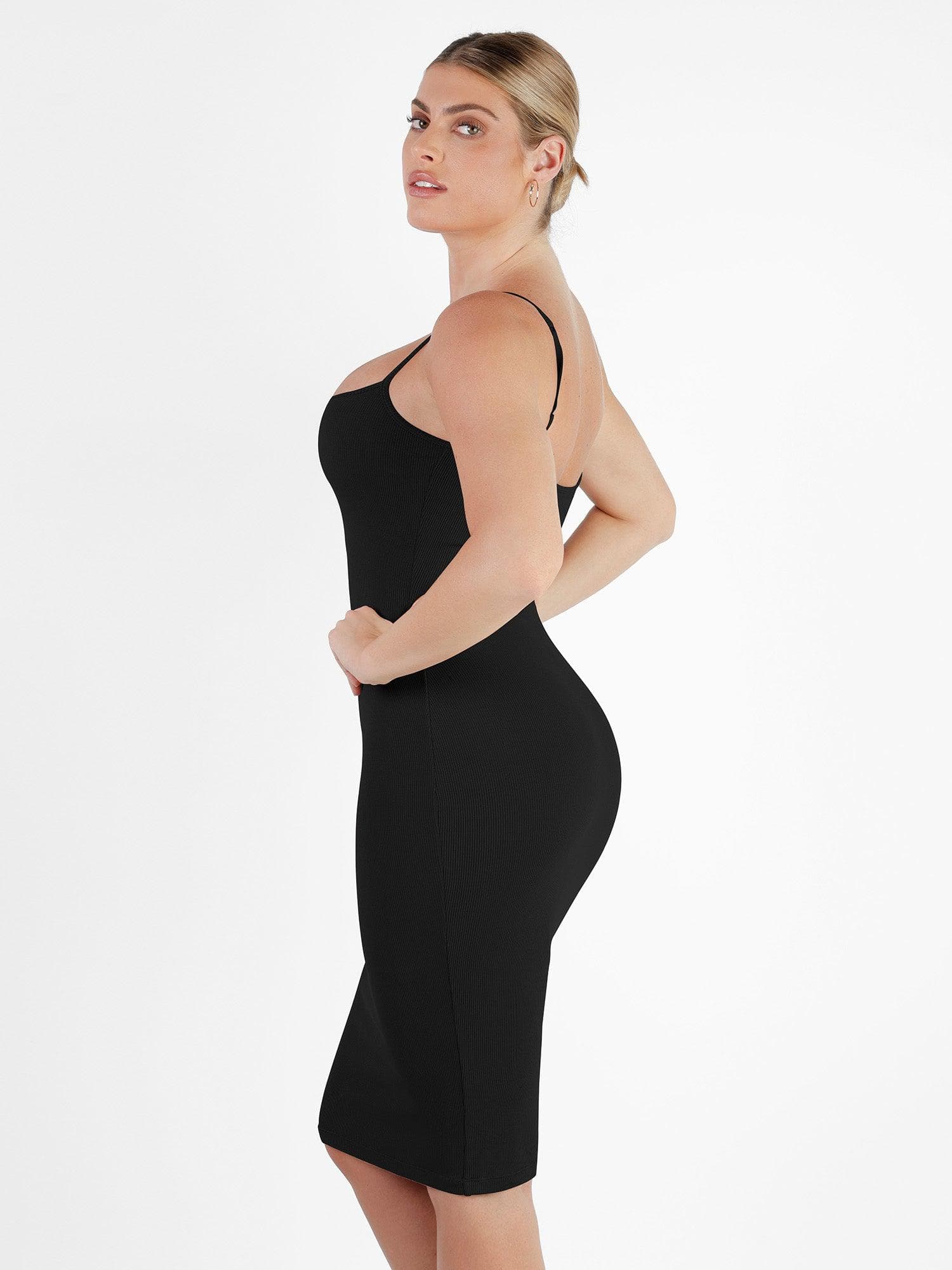 Shapewear Solid Modal Slimming Midi Slip Dress - Image 16